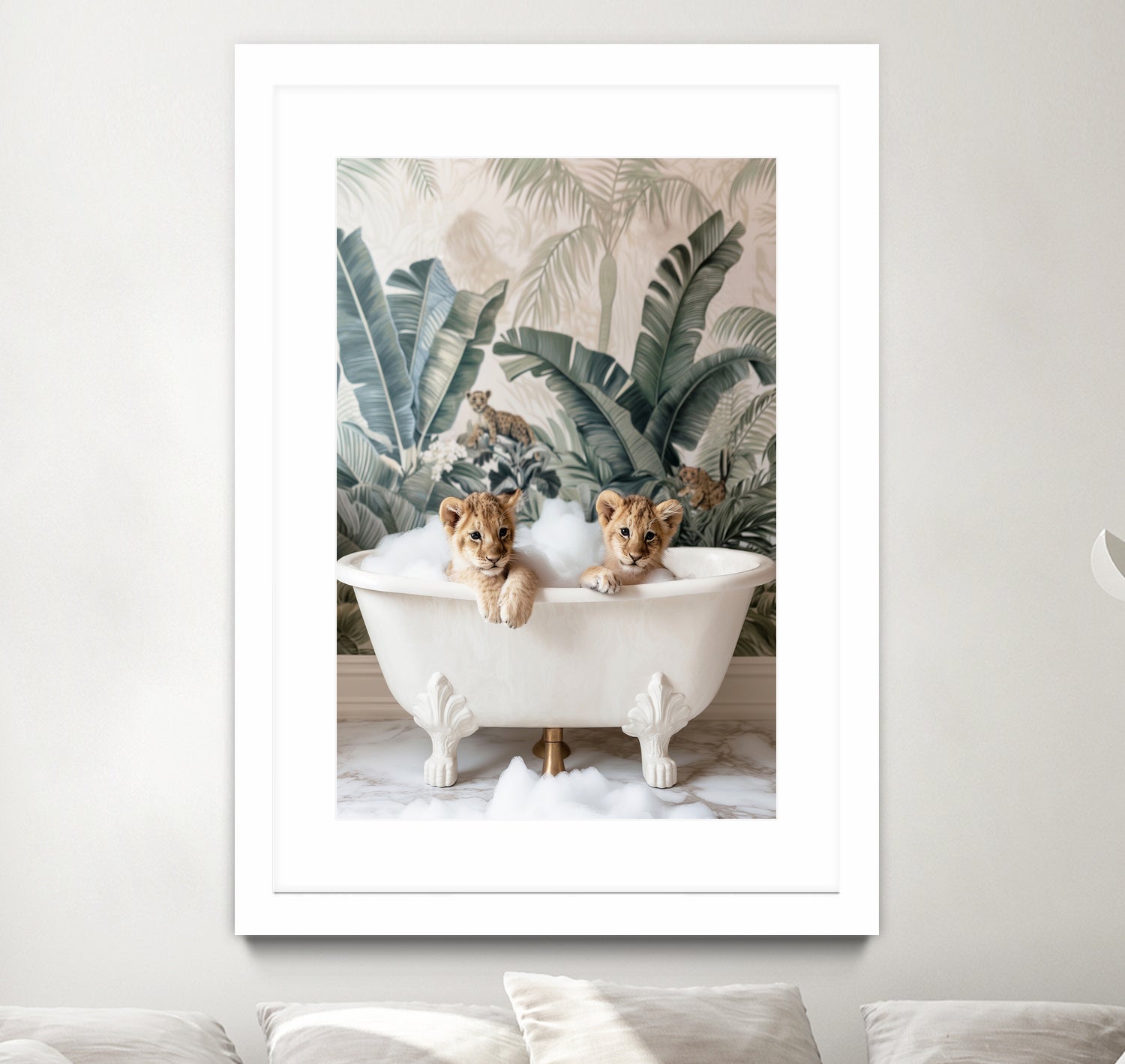 Tropical Lion Bath by Niky Rahner on GIANT ART - animals rahner