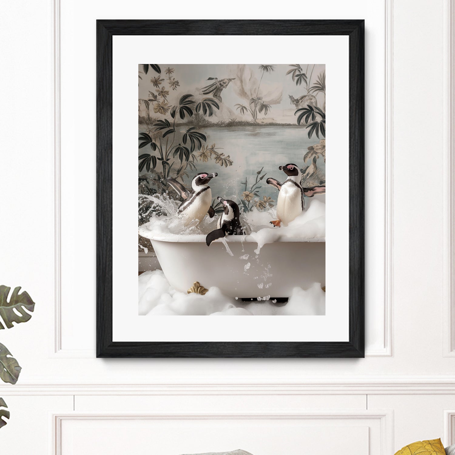 Penguin Splash Party by Niky Rahner on GIANT ART - botanical rahner