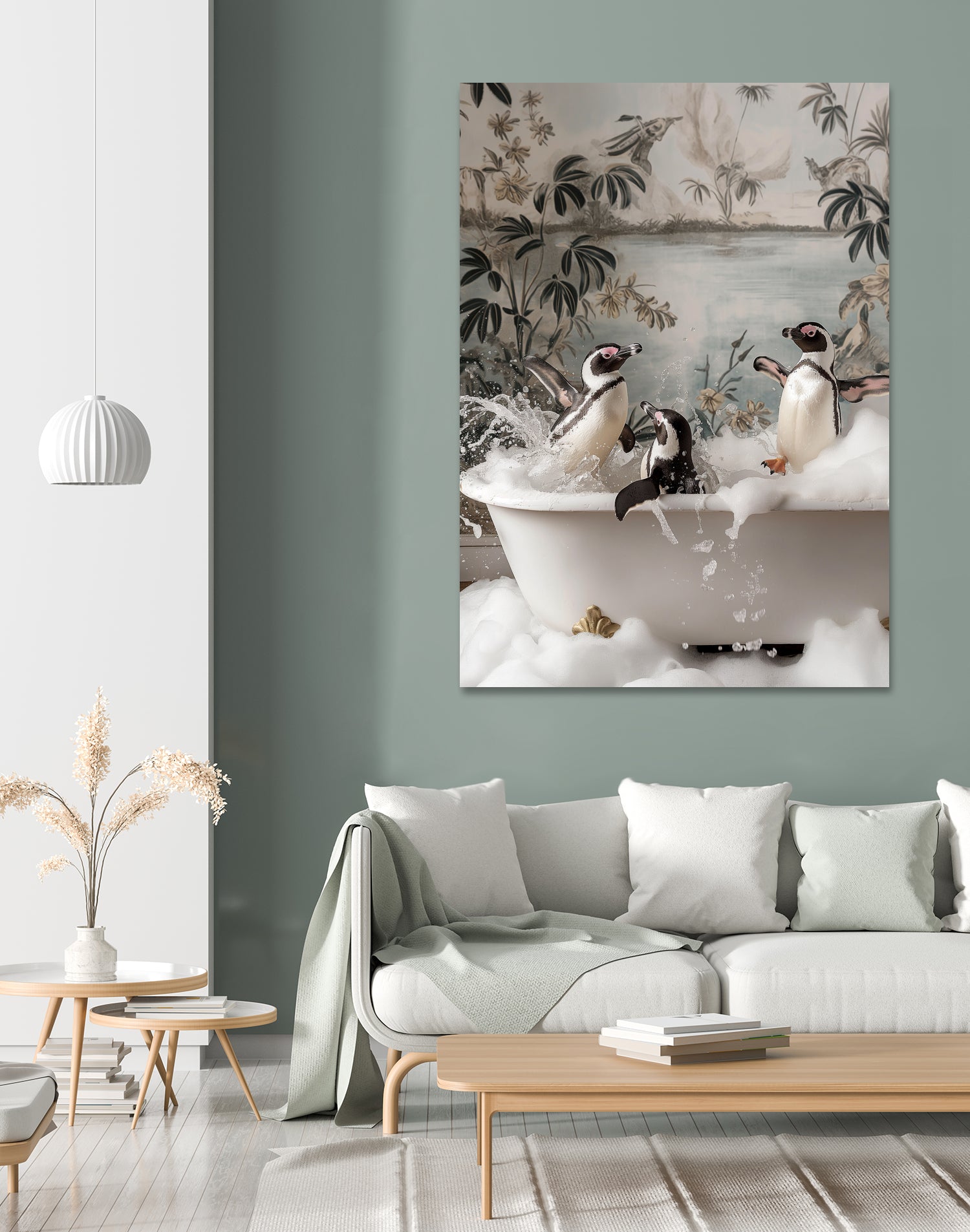 Penguin Splash Party by Niky Rahner on GIANT ART - botanical rahner