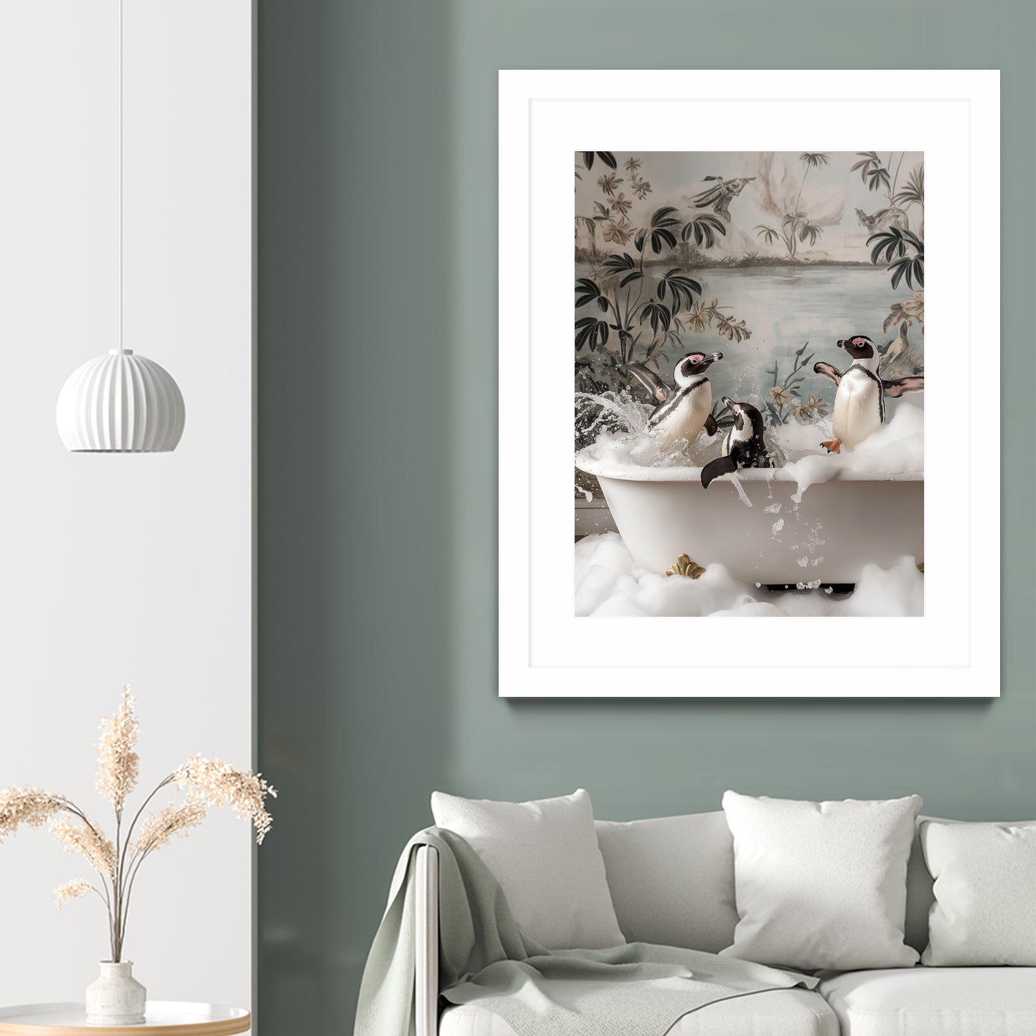 Penguin Splash Party by Niky Rahner on GIANT ART - botanical rahner