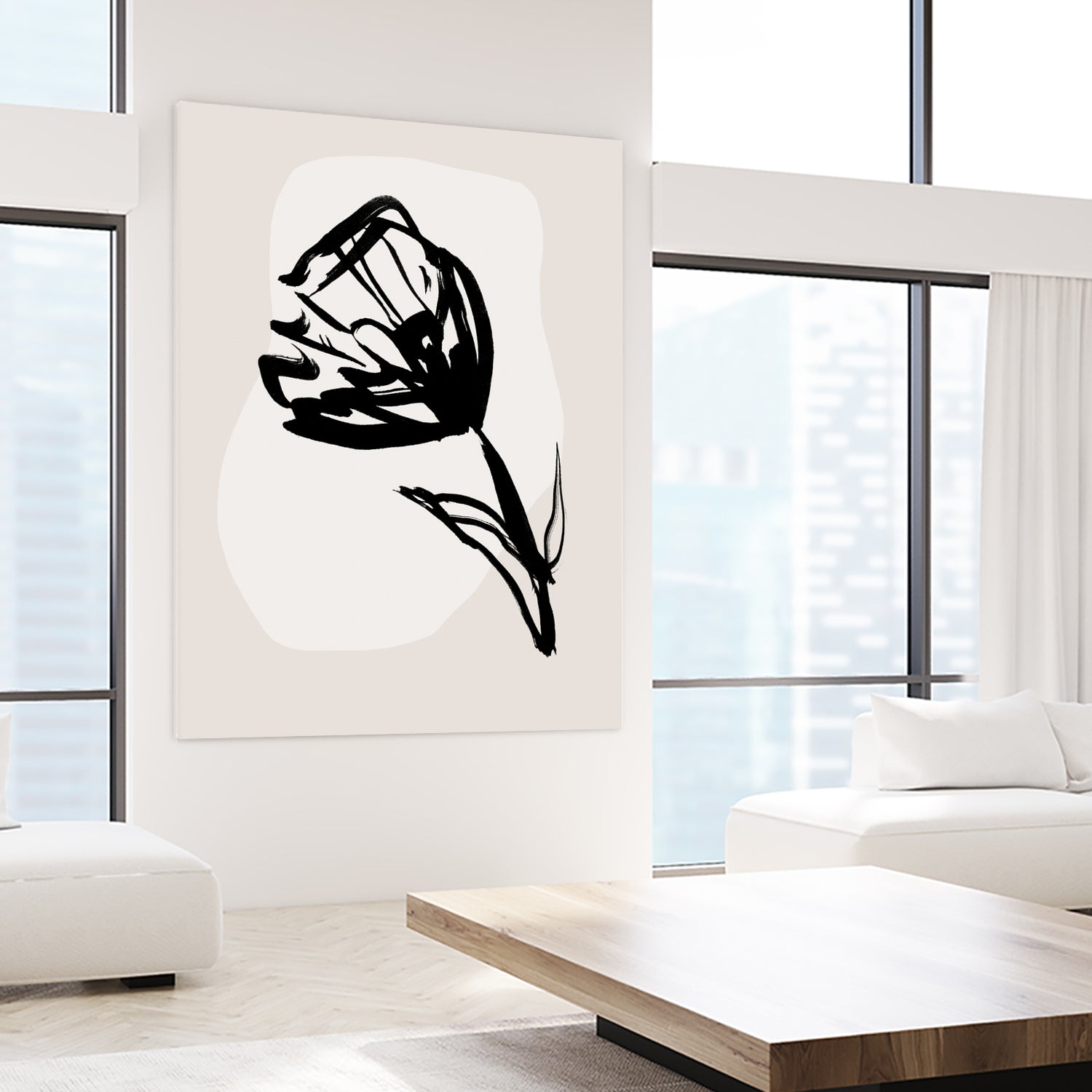 Monochrome Blossom by Treechild on GIANT ART - flowers and plants minimalist-floral-art