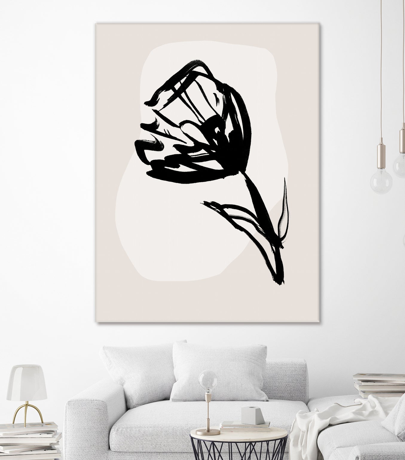 Monochrome Blossom by Treechild on GIANT ART - flowers and plants minimalist-floral-art