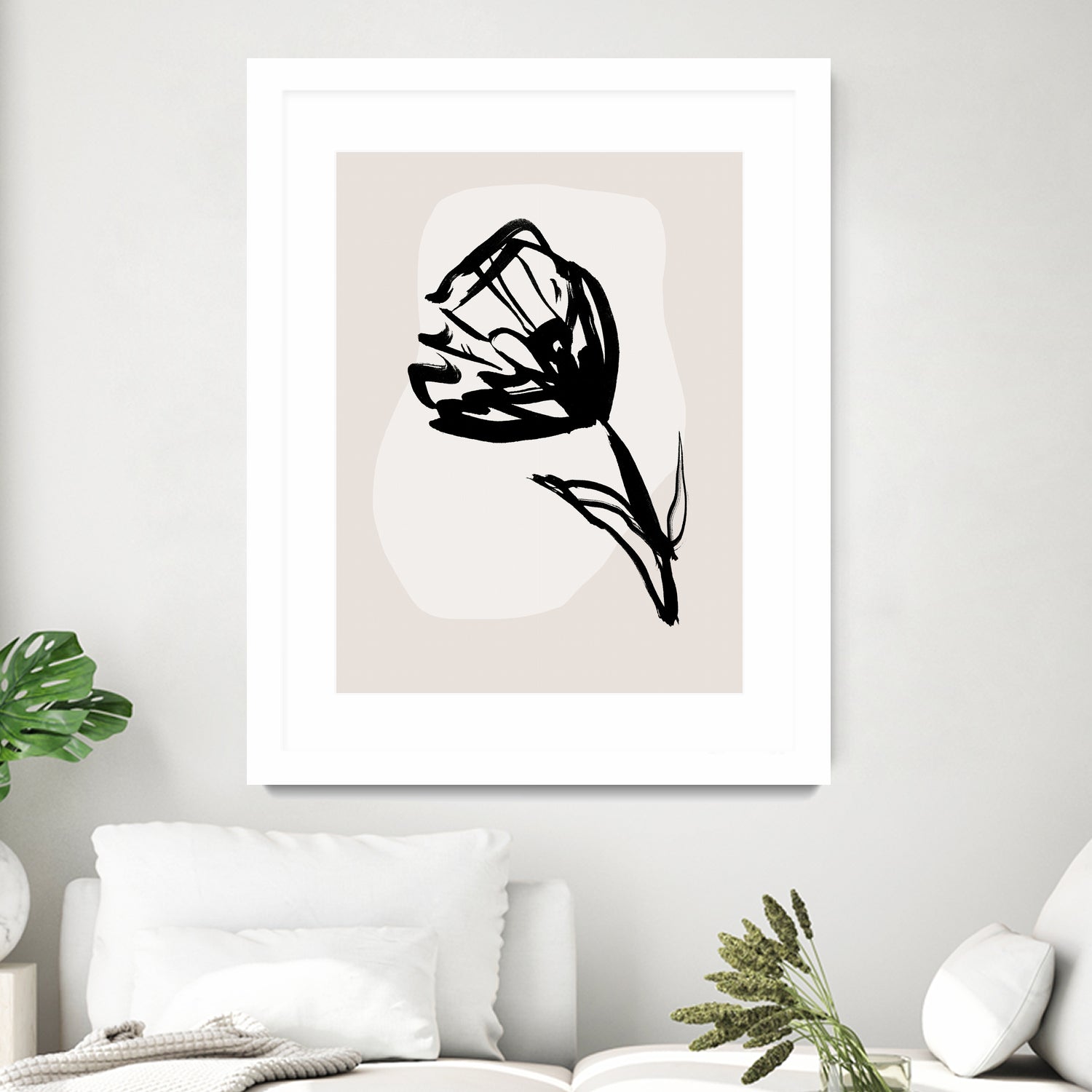 Monochrome Blossom by Treechild on GIANT ART - flowers and plants minimalist-floral-art