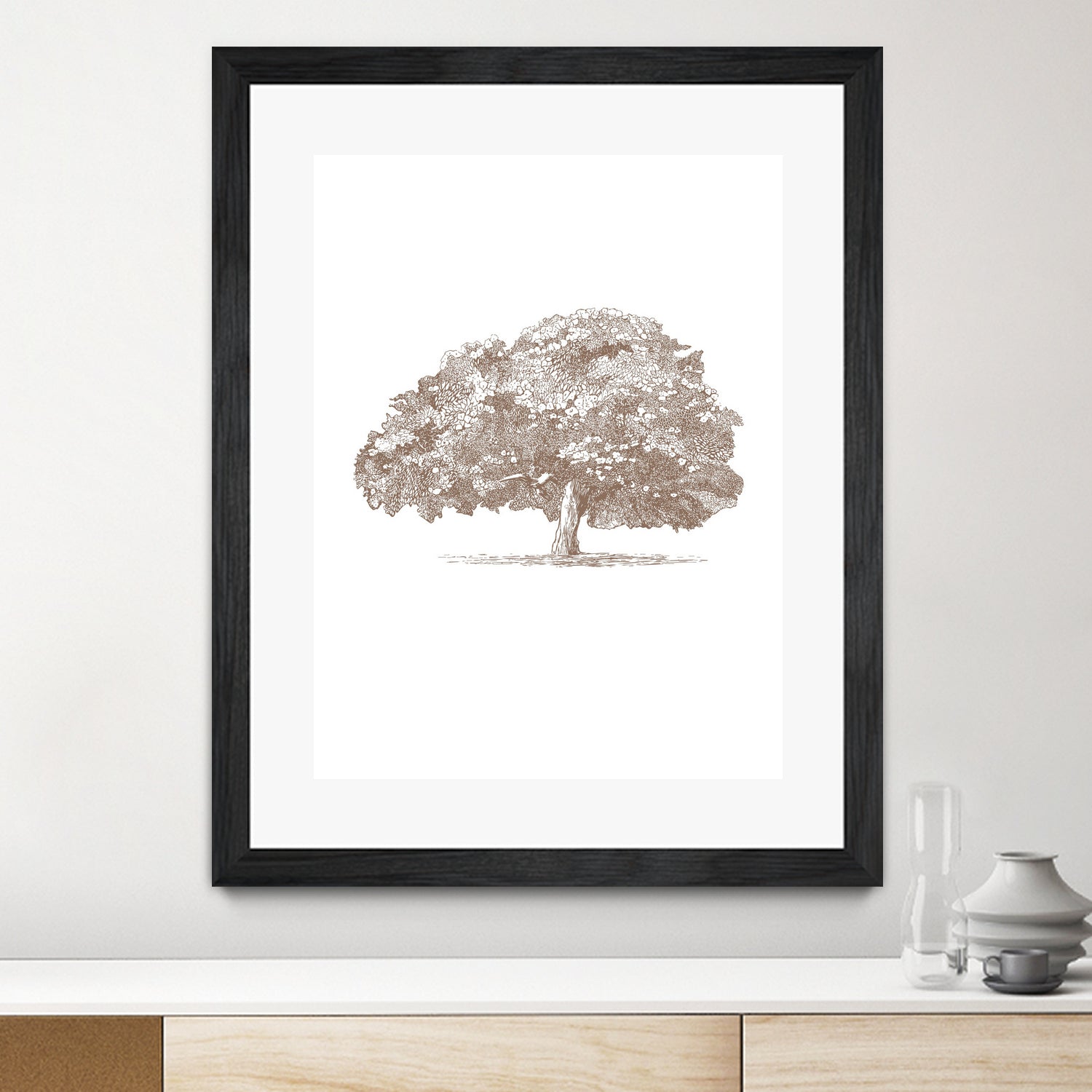 Big Tree in Brown Sepia by Katie Oa#039;Shea on GIANT ART - 2550 illustration