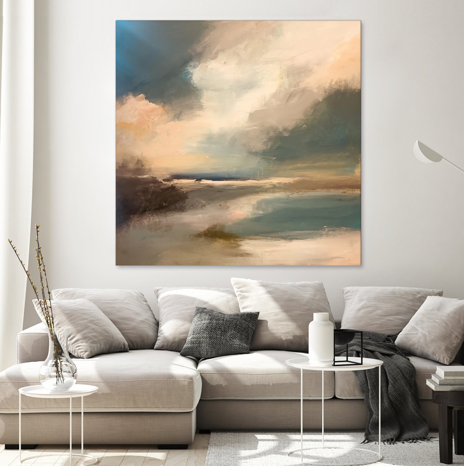 Serene Seascape Under a Dynamic Sky by Anna-Karin Bergius on GIANT ART - abstract landscape nature and landscapes abstract landscape