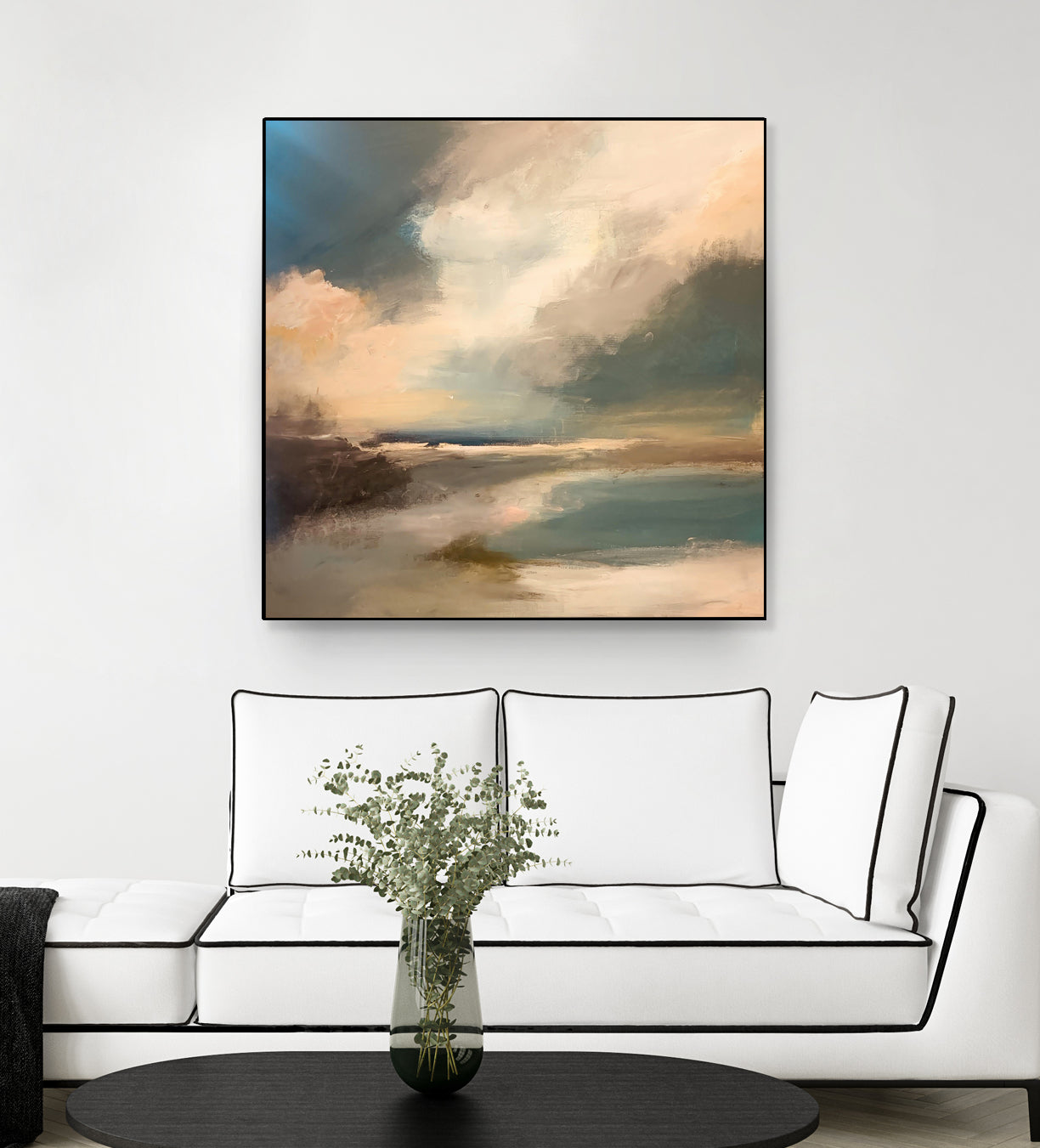 Serene Seascape Under a Dynamic Sky by Anna-Karin Bergius on GIANT ART - abstract landscape nature and landscapes abstract landscape
