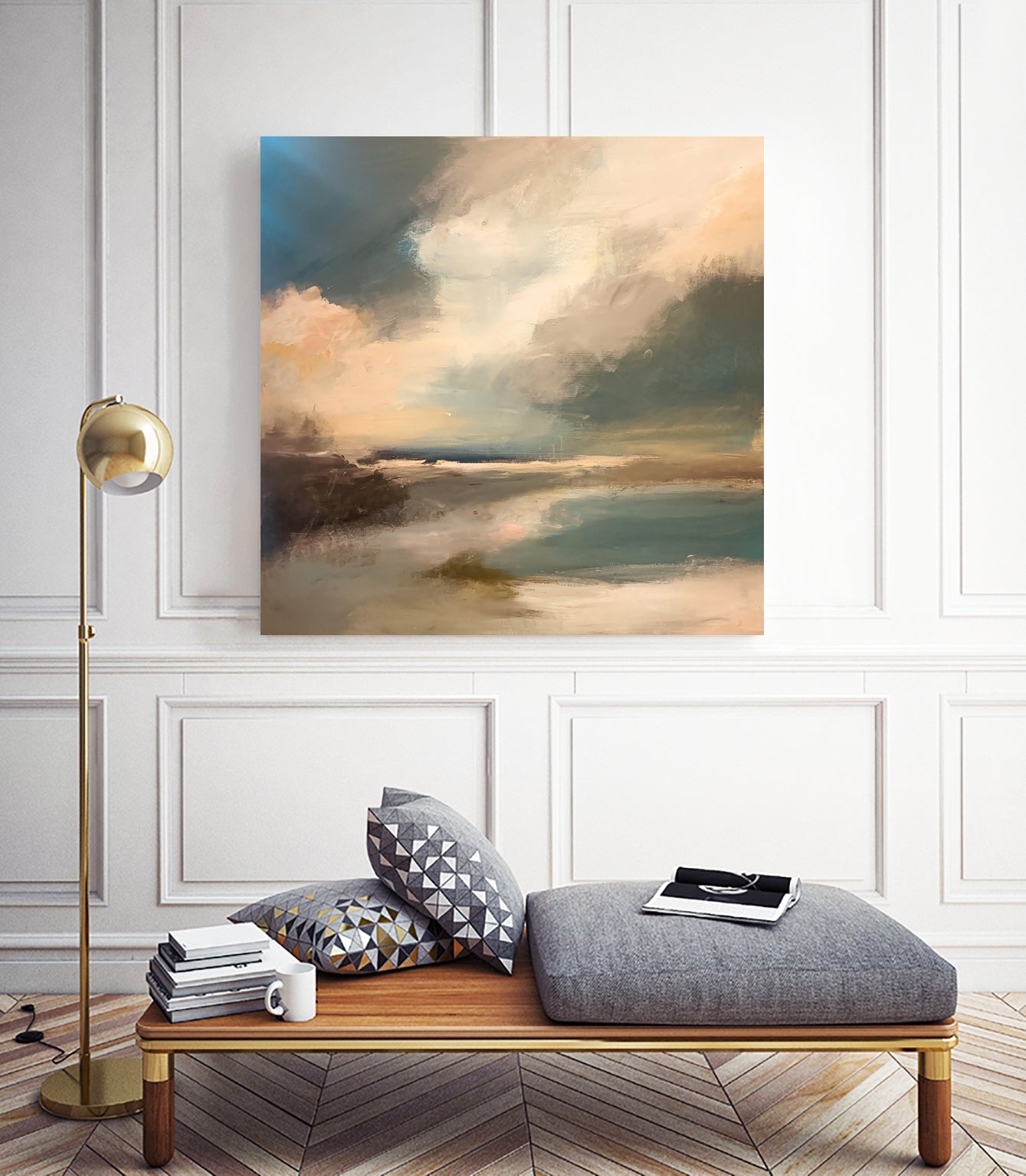 Serene Seascape Under a Dynamic Sky by Anna-Karin Bergius on GIANT ART - abstract landscape nature and landscapes abstract landscape