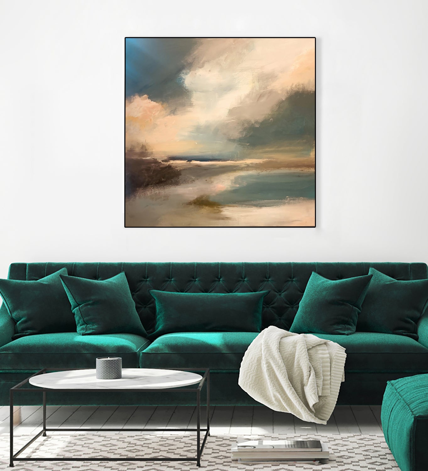 Serene Seascape Under a Dynamic Sky by Anna-Karin Bergius on GIANT ART - abstract landscape nature and landscapes abstract landscape