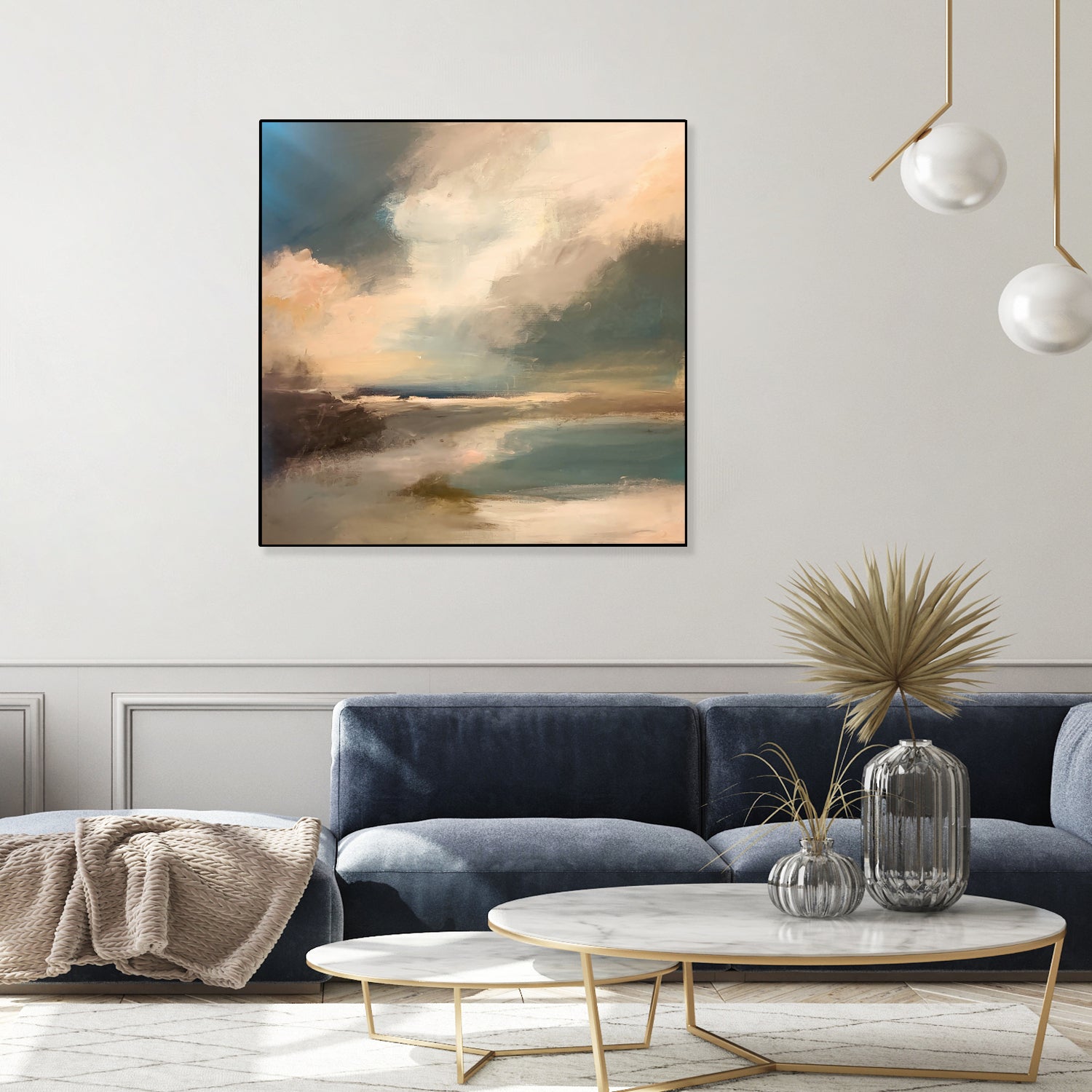 Serene Seascape Under a Dynamic Sky by Anna-Karin Bergius on GIANT ART - abstract landscape nature and landscapes abstract landscape