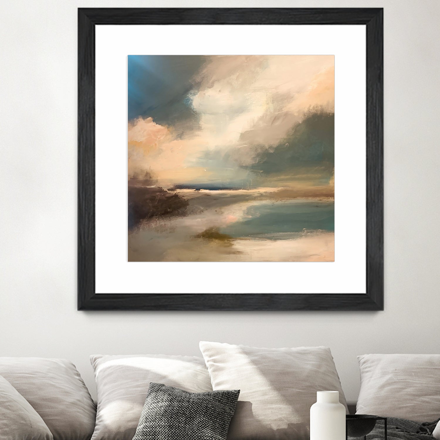 Serene Seascape Under a Dynamic Sky by Anna-Karin Bergius on GIANT ART - abstract landscape nature and landscapes abstract landscape