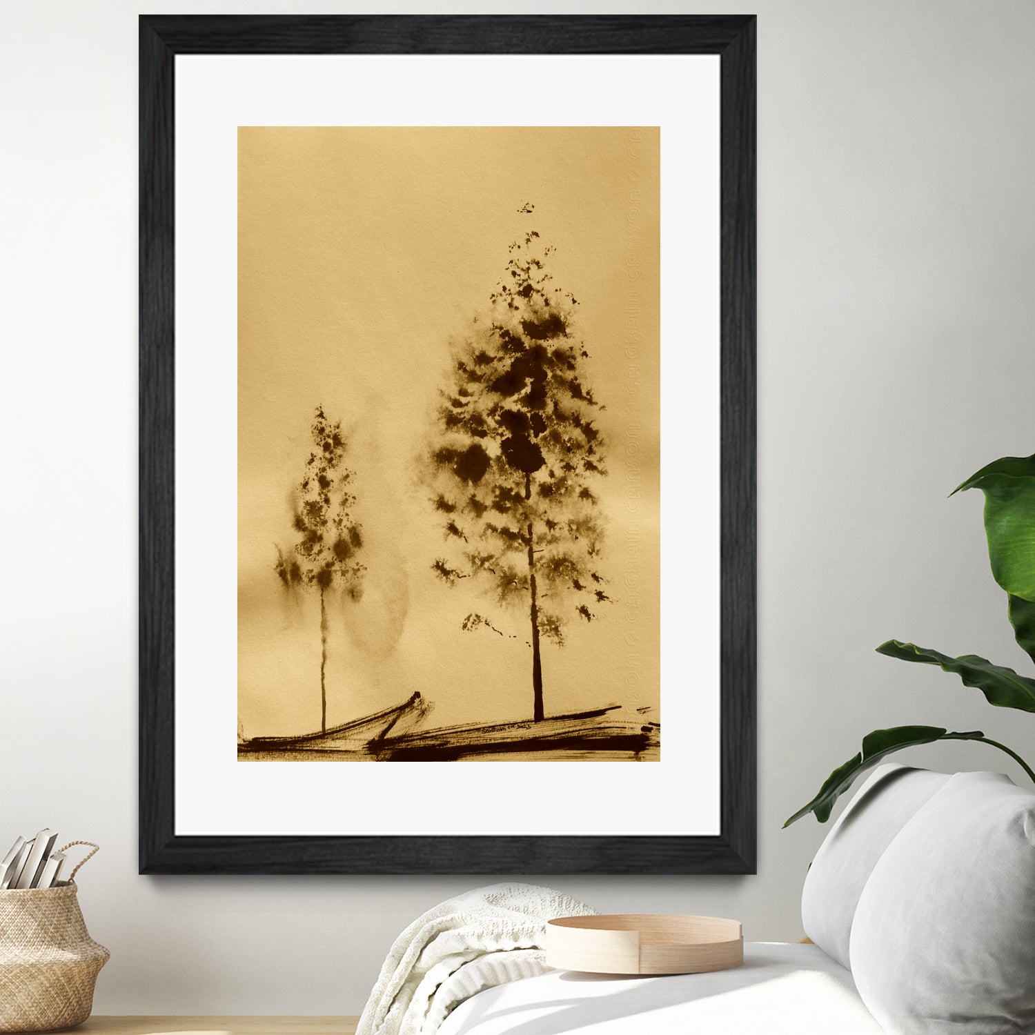 Two Trees Capturing Simplicity And Nature by Santhosh ch on GIANT ART - 14071 illustration