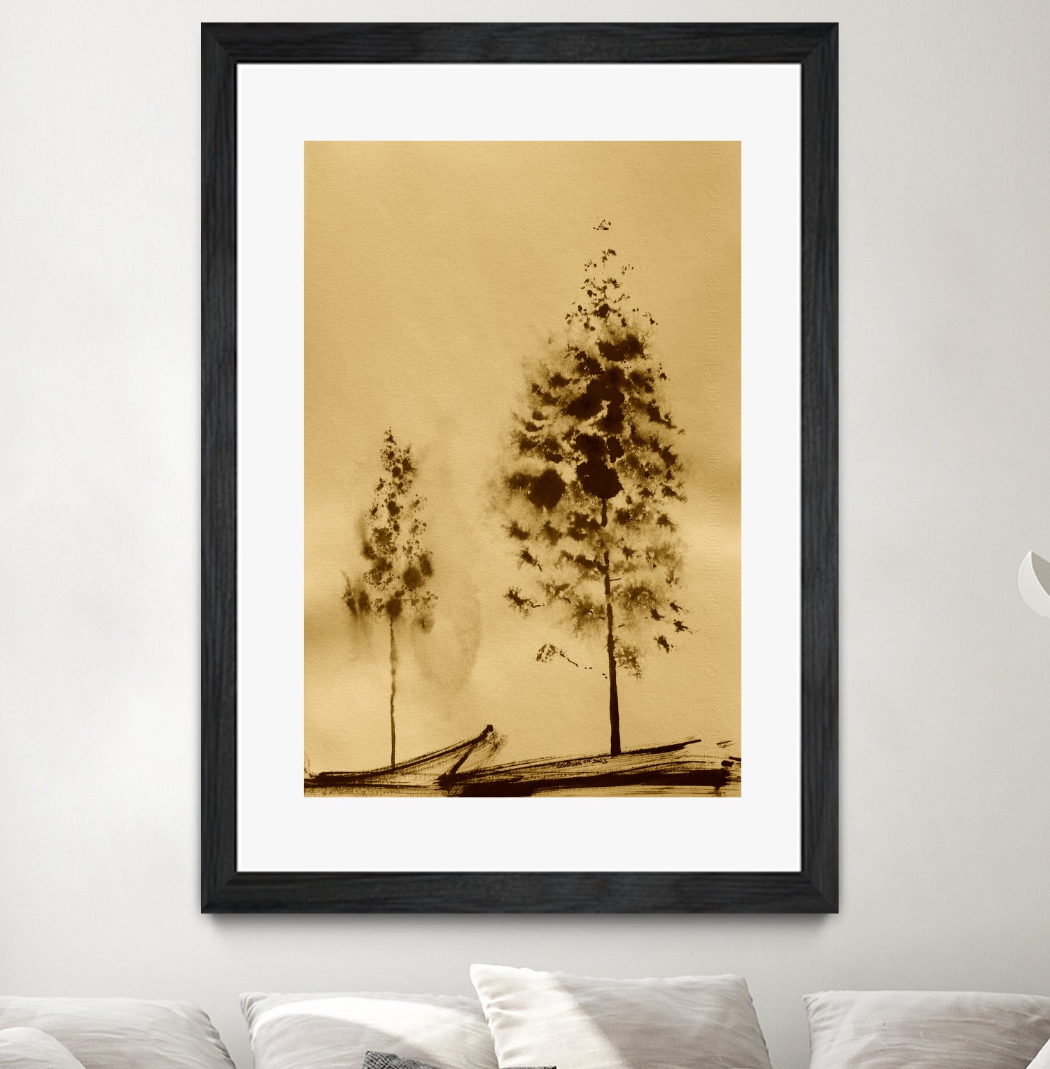 Two Trees Capturing Simplicity And Nature by Santhosh ch on GIANT ART - 14071 illustration