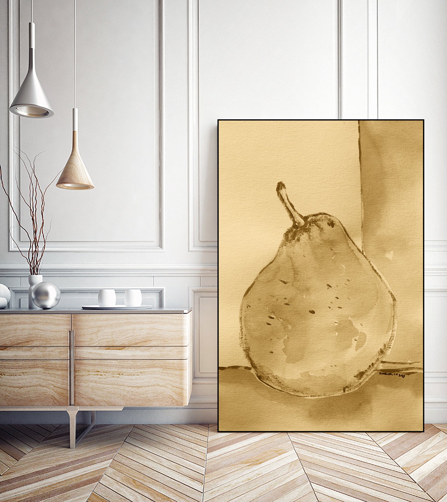 Golden Pear Shimmer by Santhosh ch on GIANT ART - 12763 illustration