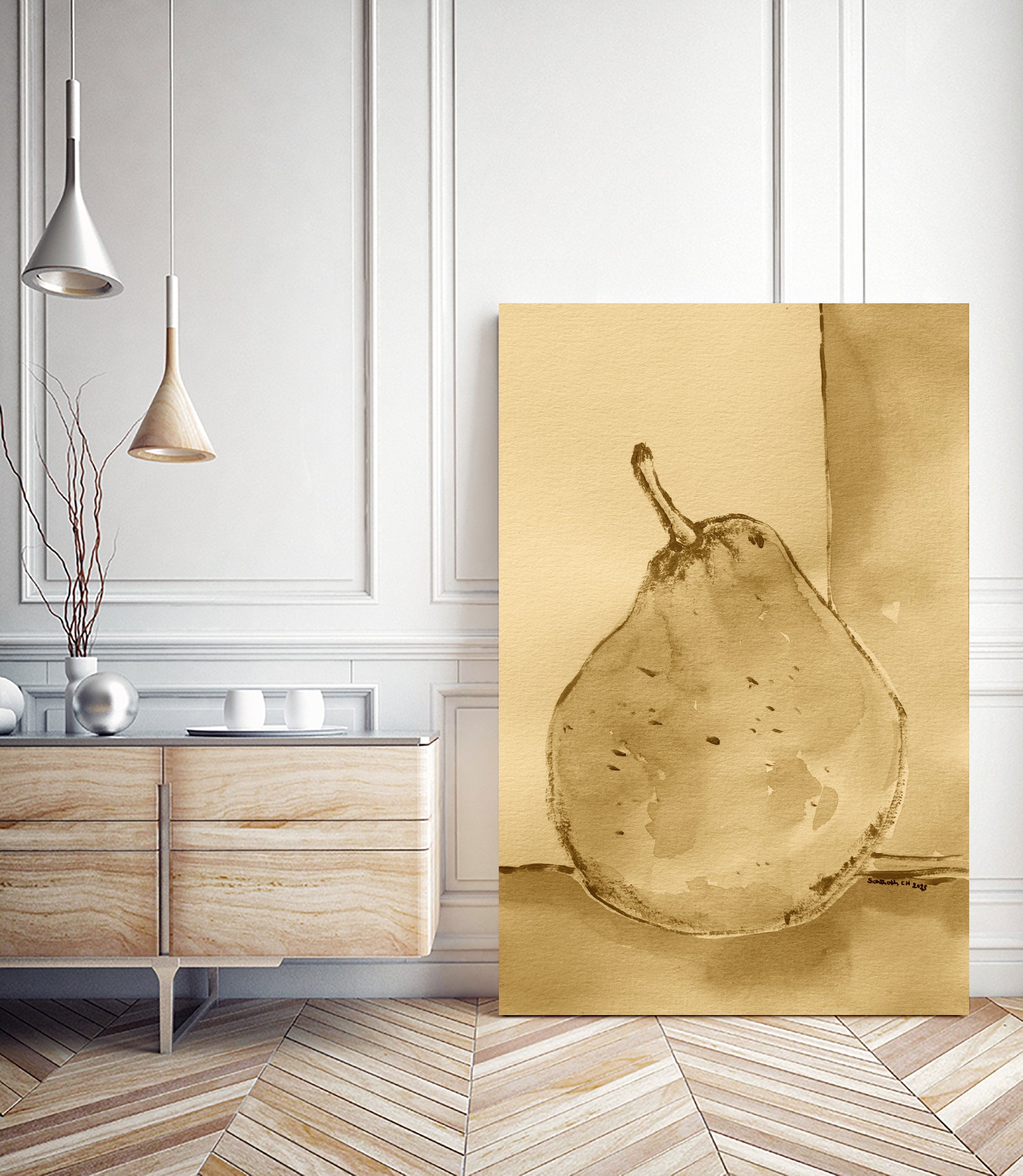 Golden Pear Shimmer by Santhosh ch on GIANT ART - 12763 illustration