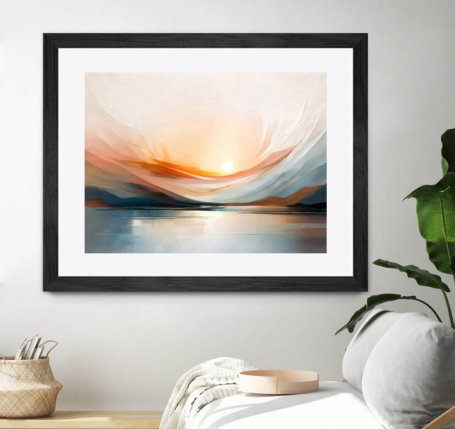 Sunset Over A Calm Body Of Water by Alpenglow Workshop on GIANT ART - abstract abstract sunset