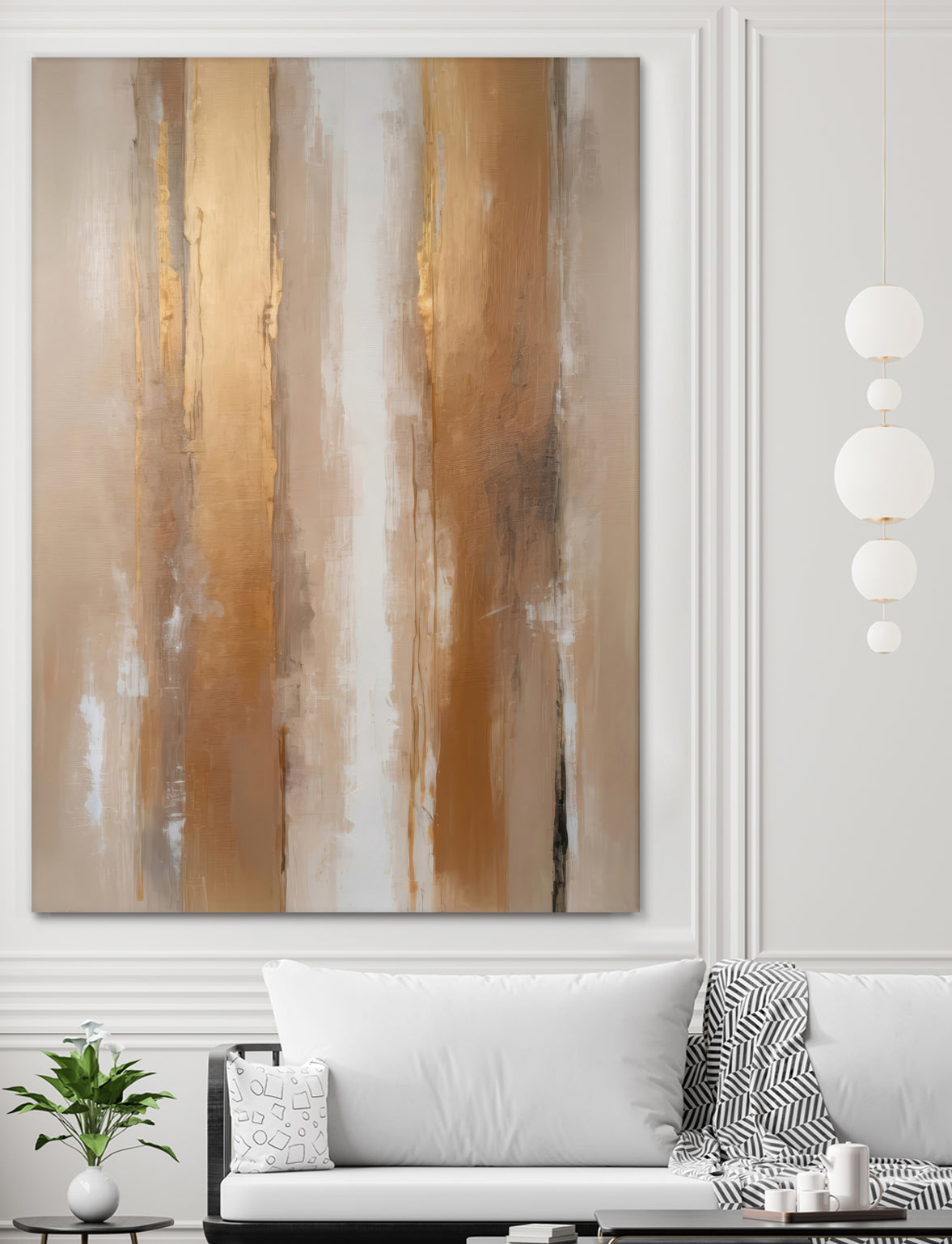 Stripes In Soft Neutrals by Alpenglow Workshop on GIANT ART - abstract abstract wall art