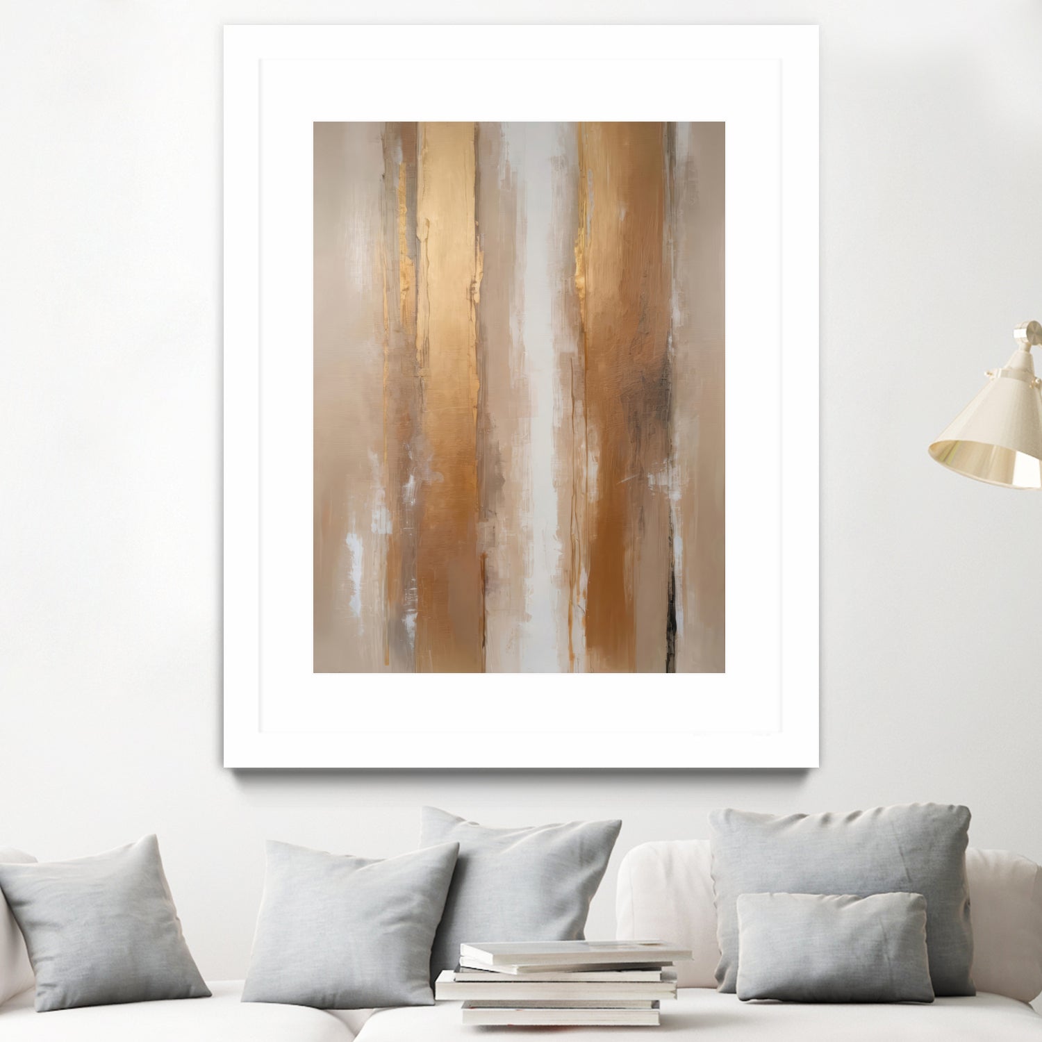 Stripes In Soft Neutrals by Alpenglow Workshop on GIANT ART - abstract abstract wall art