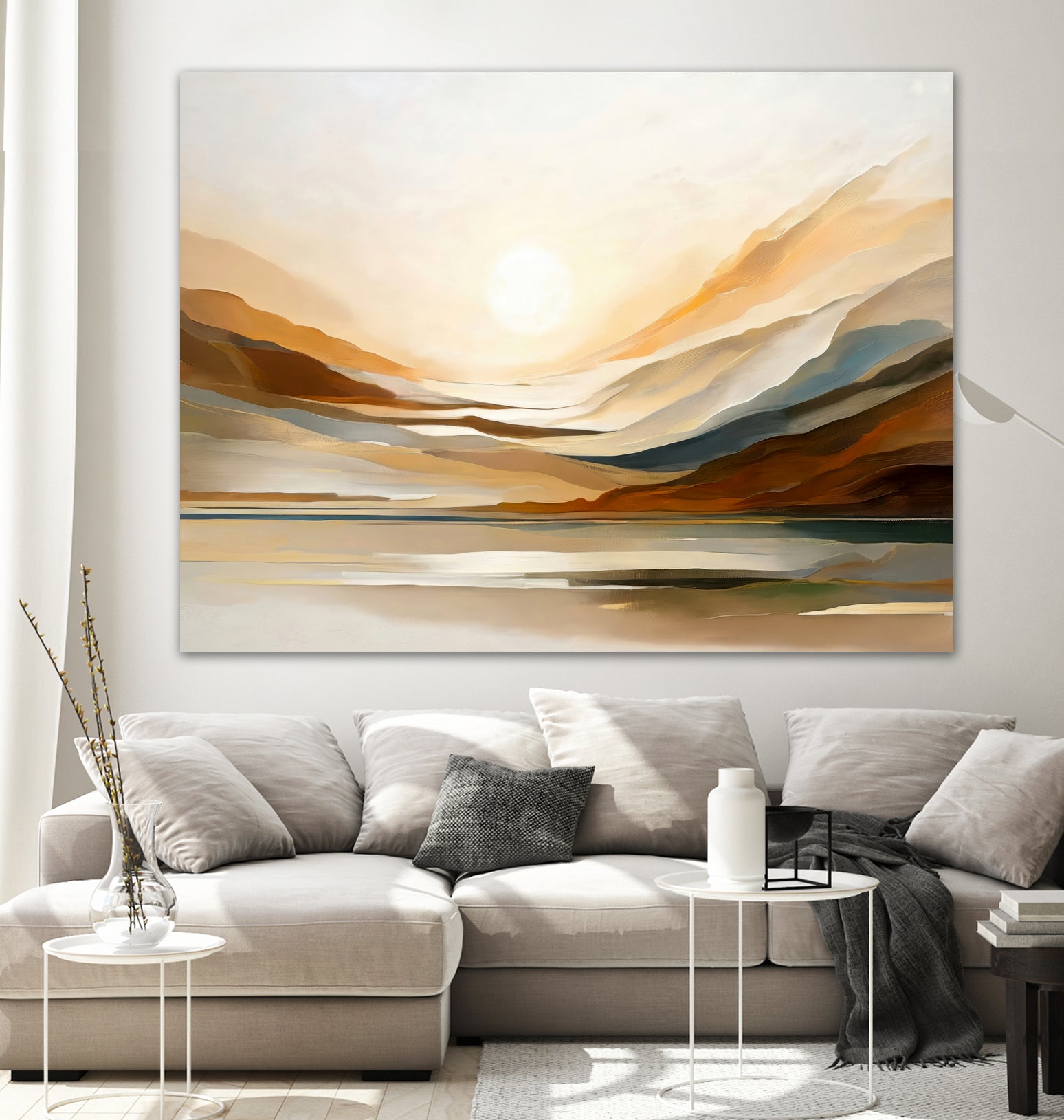 Sunset Through Misty Peaks by Alpenglow Workshop on GIANT ART - abstract abstract landscape