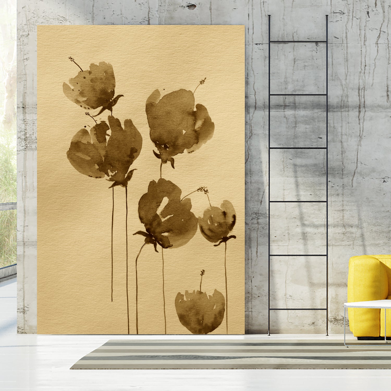 Poppies In Muted Sepia Tones by Santhosh ch on GIANT ART - 11825 illustration