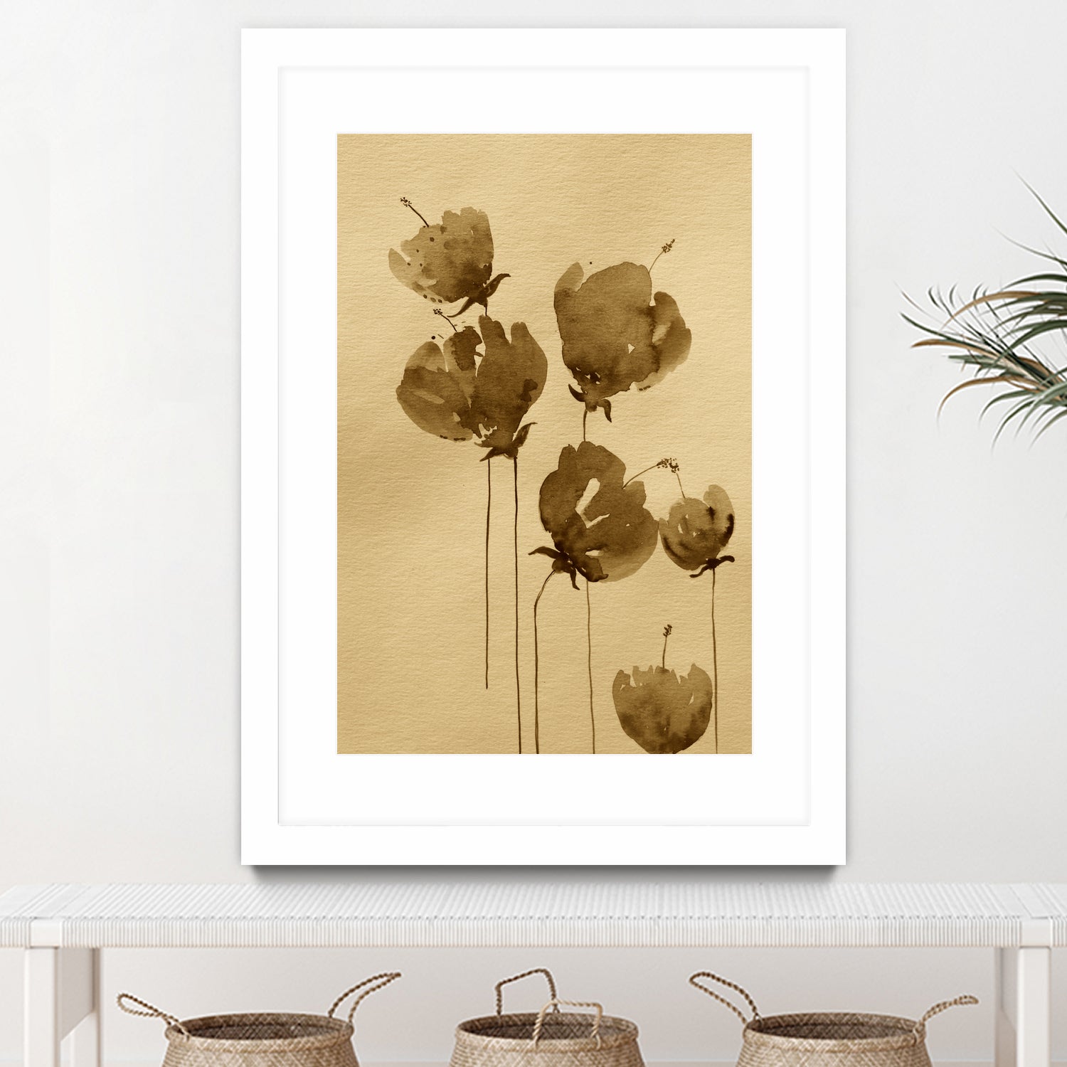Poppies In Muted Sepia Tones by Santhosh ch on GIANT ART - 11825 illustration