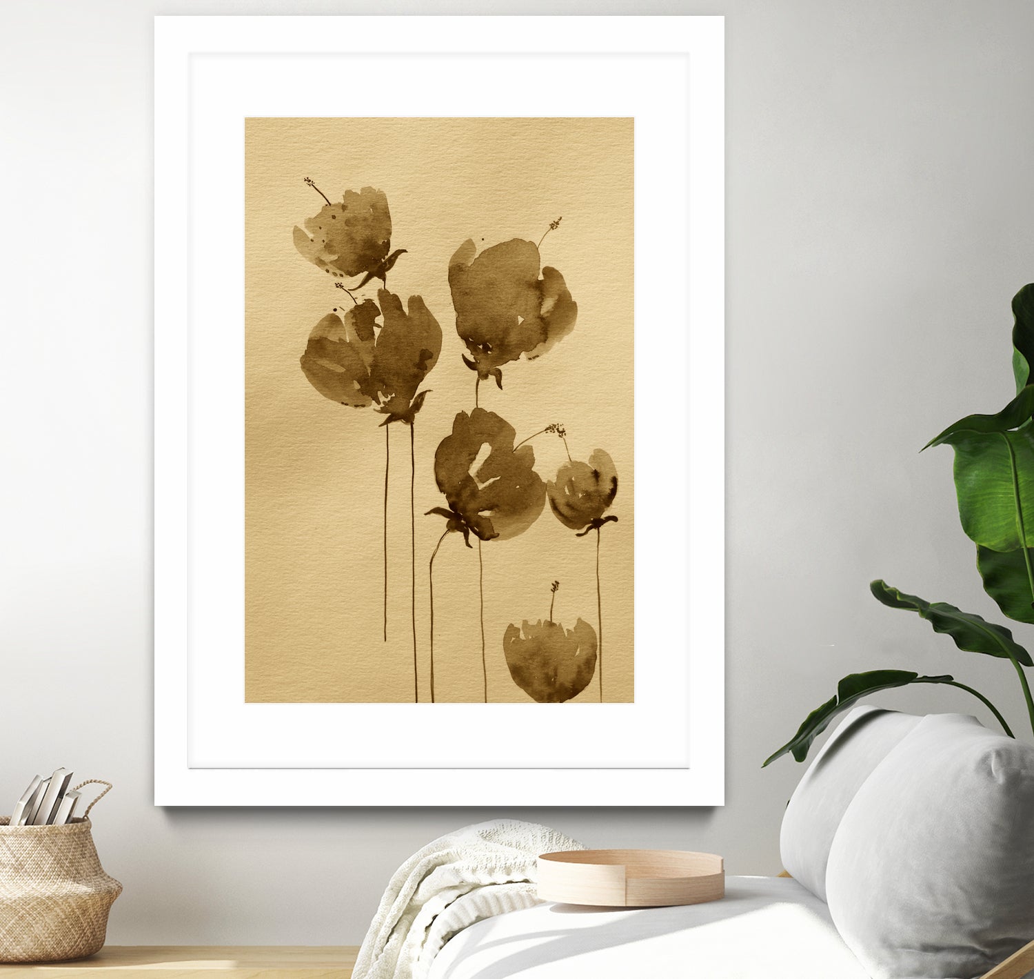 Poppies In Muted Sepia Tones by Santhosh ch on GIANT ART - 11825 illustration