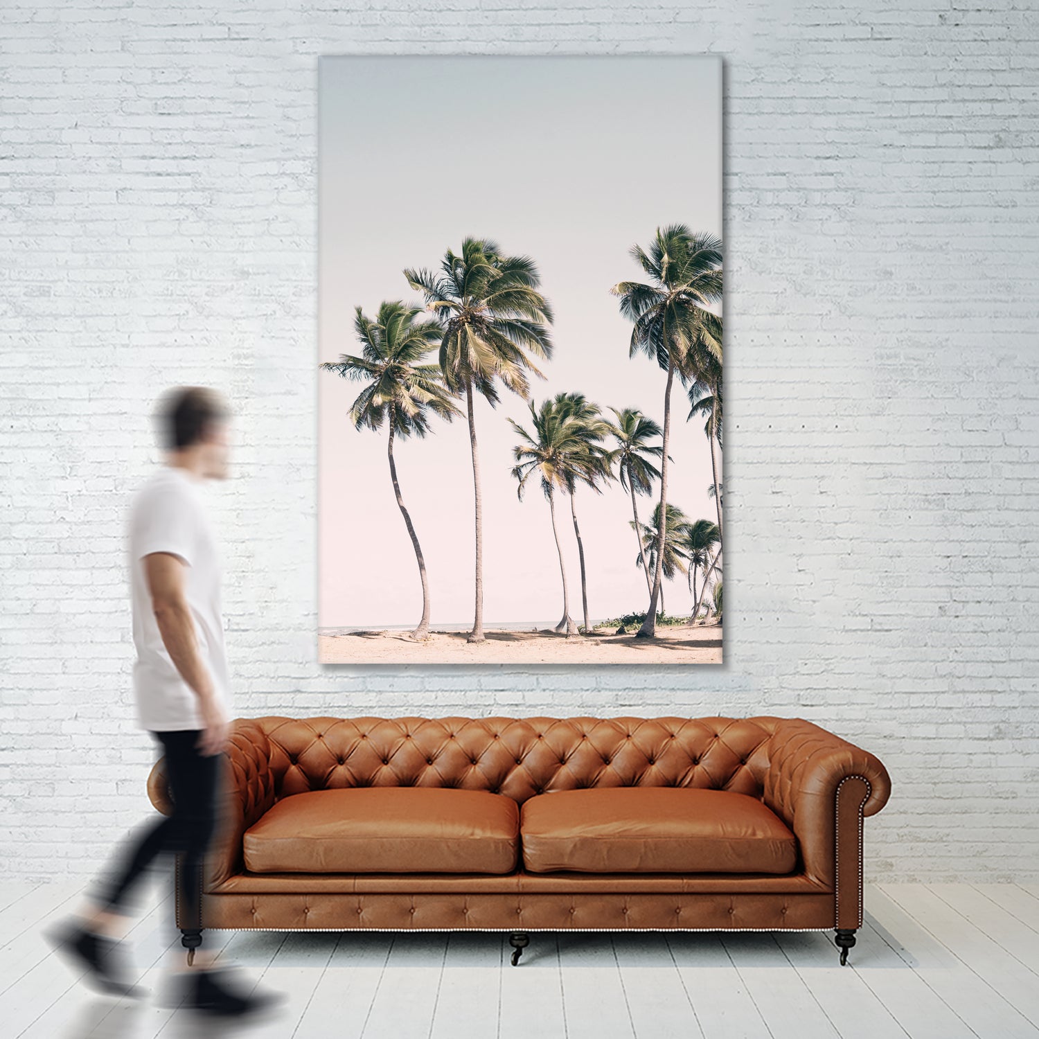 Blush Tropical Trees by Kathrin Pienaar on GIANT ART - palm trees palm trees