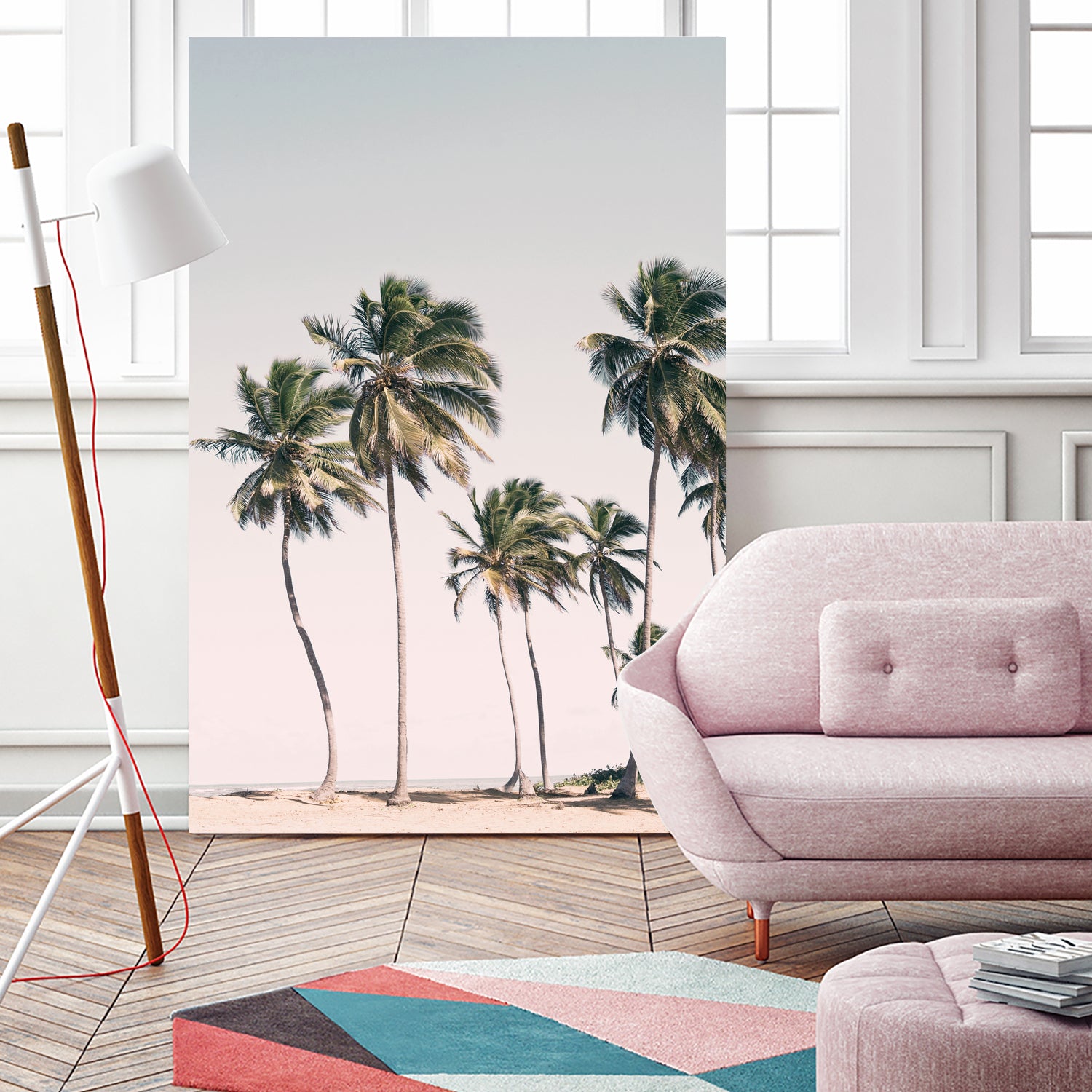 Blush Tropical Trees by Kathrin Pienaar on GIANT ART - palm trees palm trees