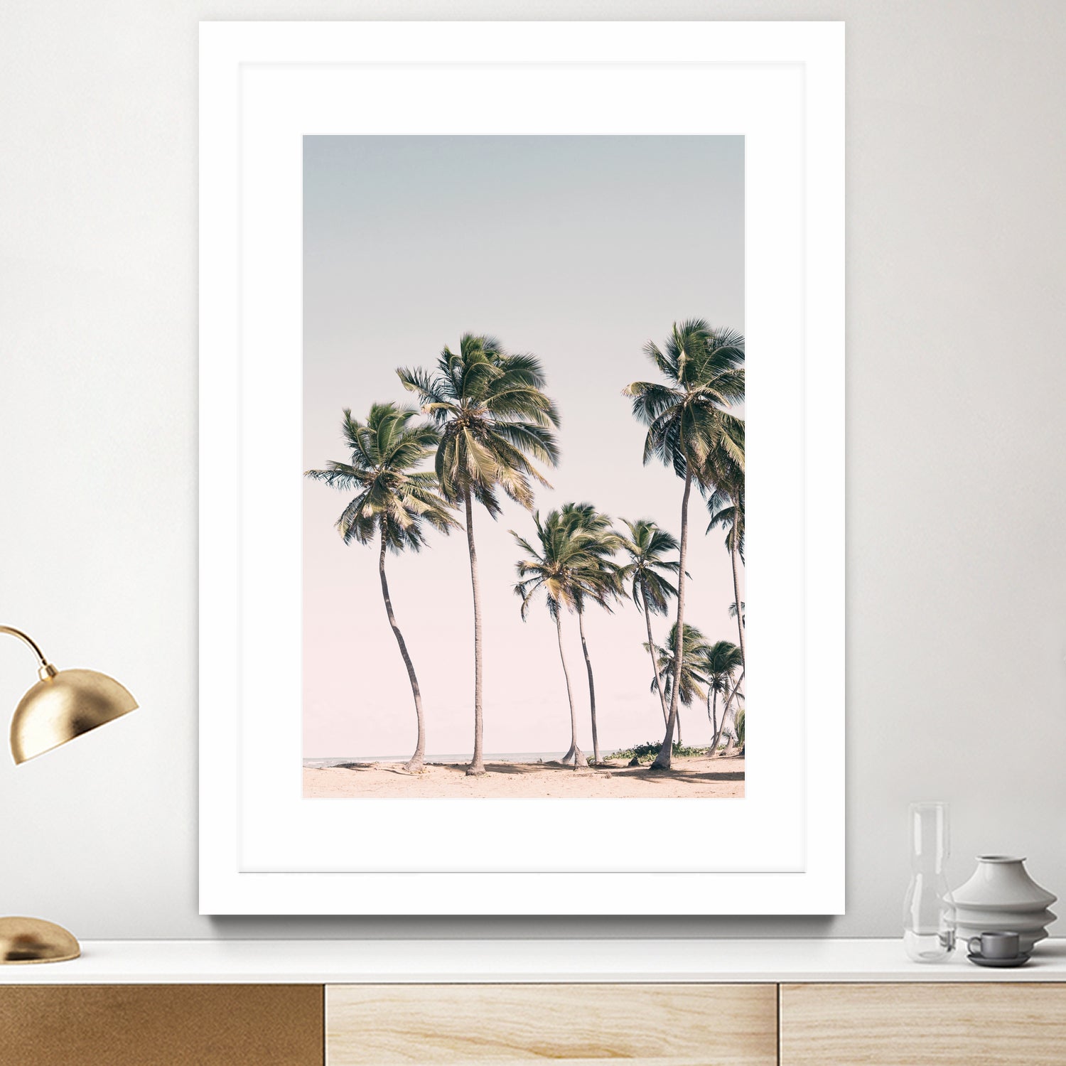 Blush Tropical Trees by Kathrin Pienaar on GIANT ART - palm trees palm trees