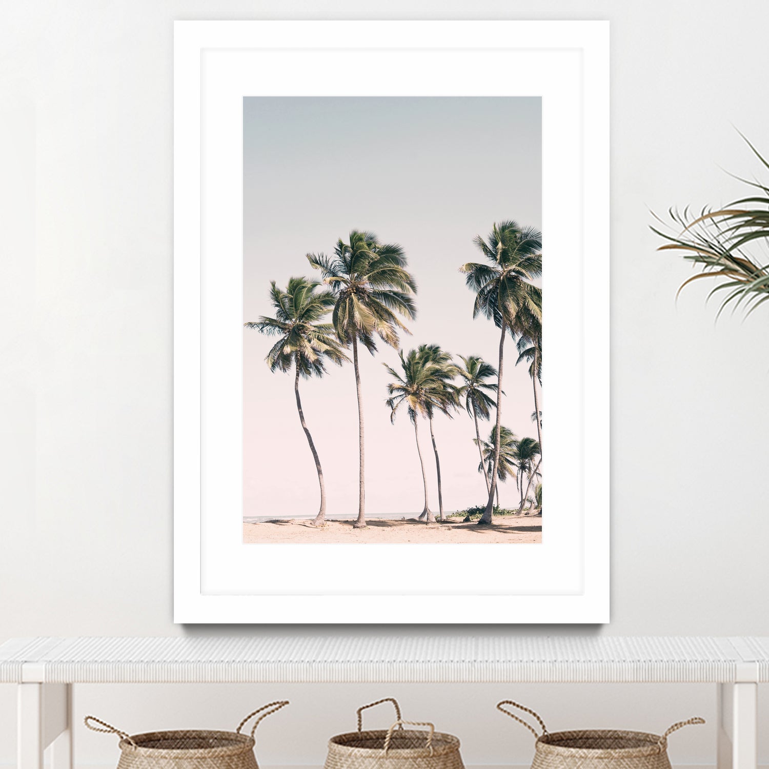 Blush Tropical Trees by Kathrin Pienaar on GIANT ART - palm trees palm trees