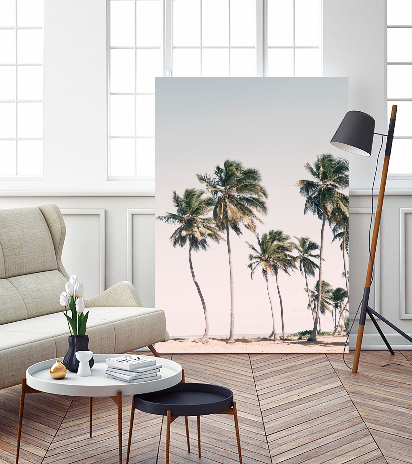 Blush Tropical Trees by Kathrin Pienaar on GIANT ART - palm trees palm trees