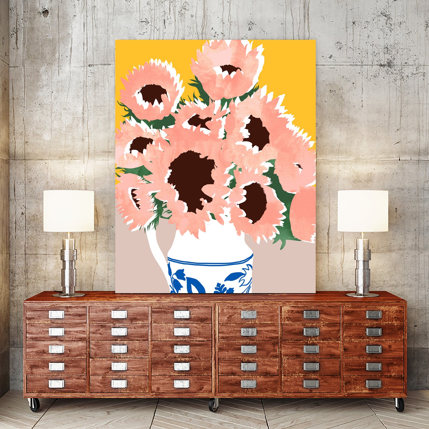 Sunshine On a Cloudy Day by Uma Gokhale on GIANT ART - floral art flowers and plants floral art