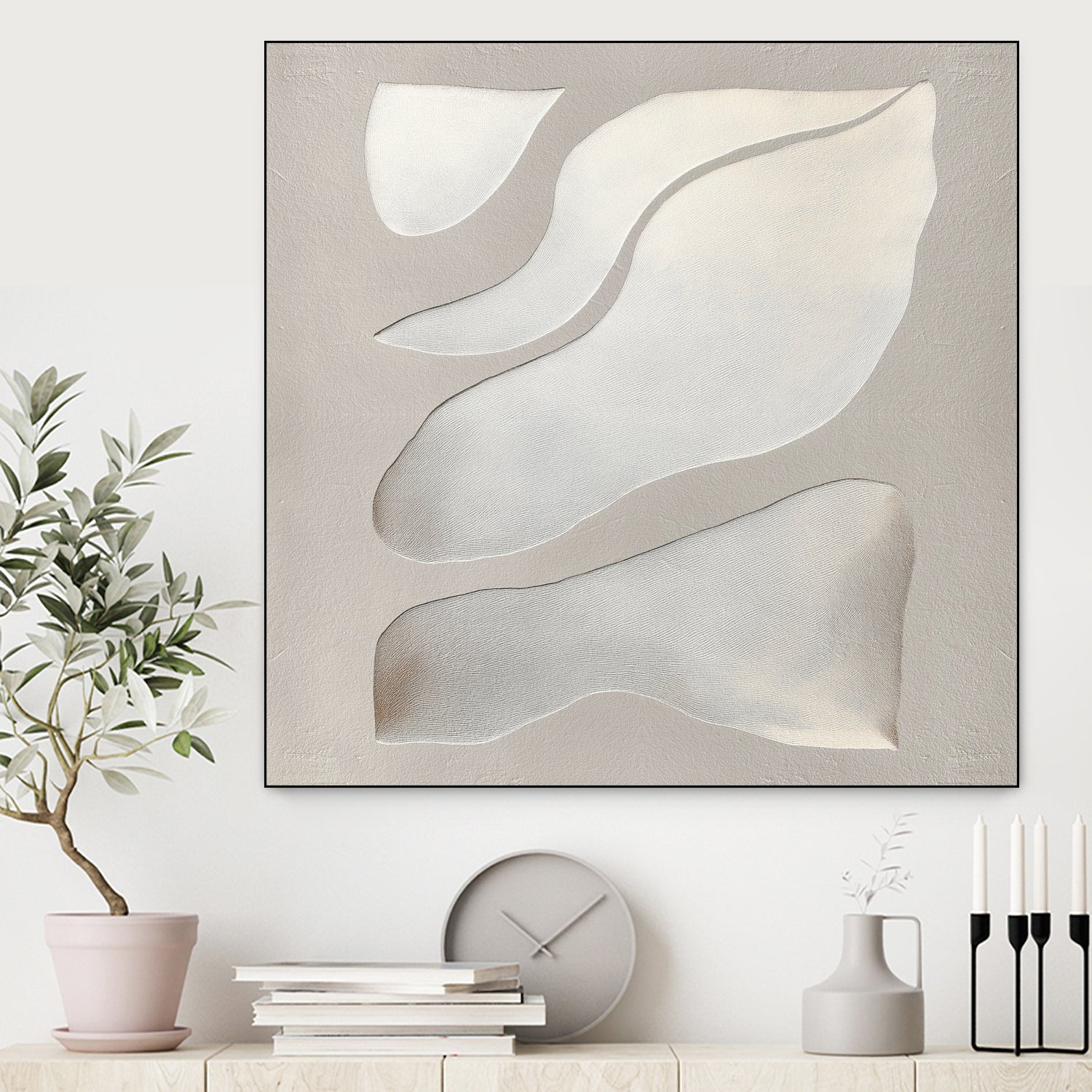 Flowing Shapes in Soft Neutral Tones by Alma on GIANT ART - abstract abstract