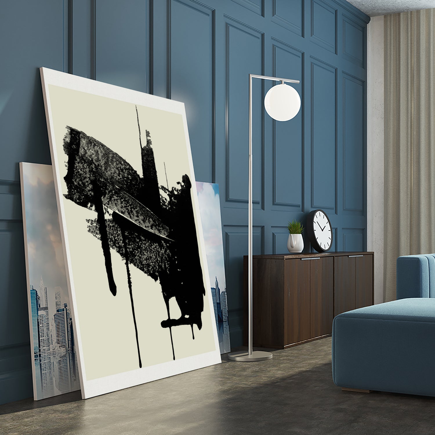 Abstract Brushstrokes in Black and Cream by cartissi on GIANT ART - abstract art abstract abstract art