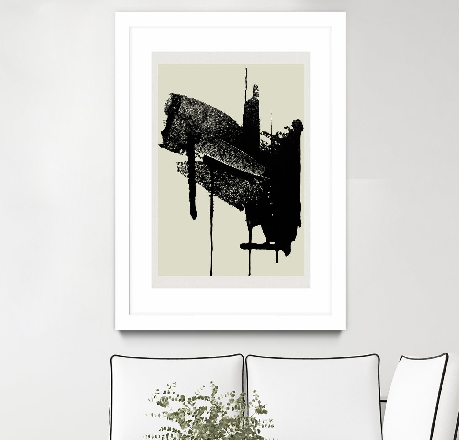 Abstract Brushstrokes in Black and Cream by cartissi on GIANT ART - abstract art abstract abstract art