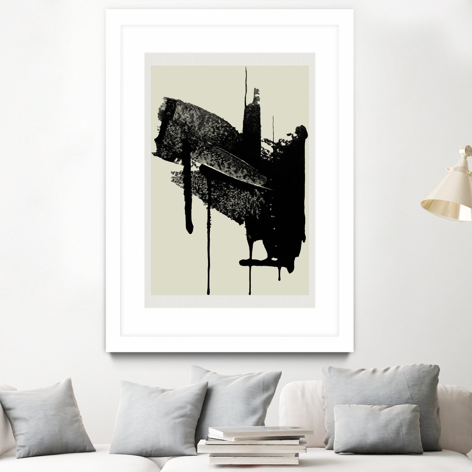 Abstract Brushstrokes in Black and Cream by cartissi on GIANT ART - abstract art abstract abstract art