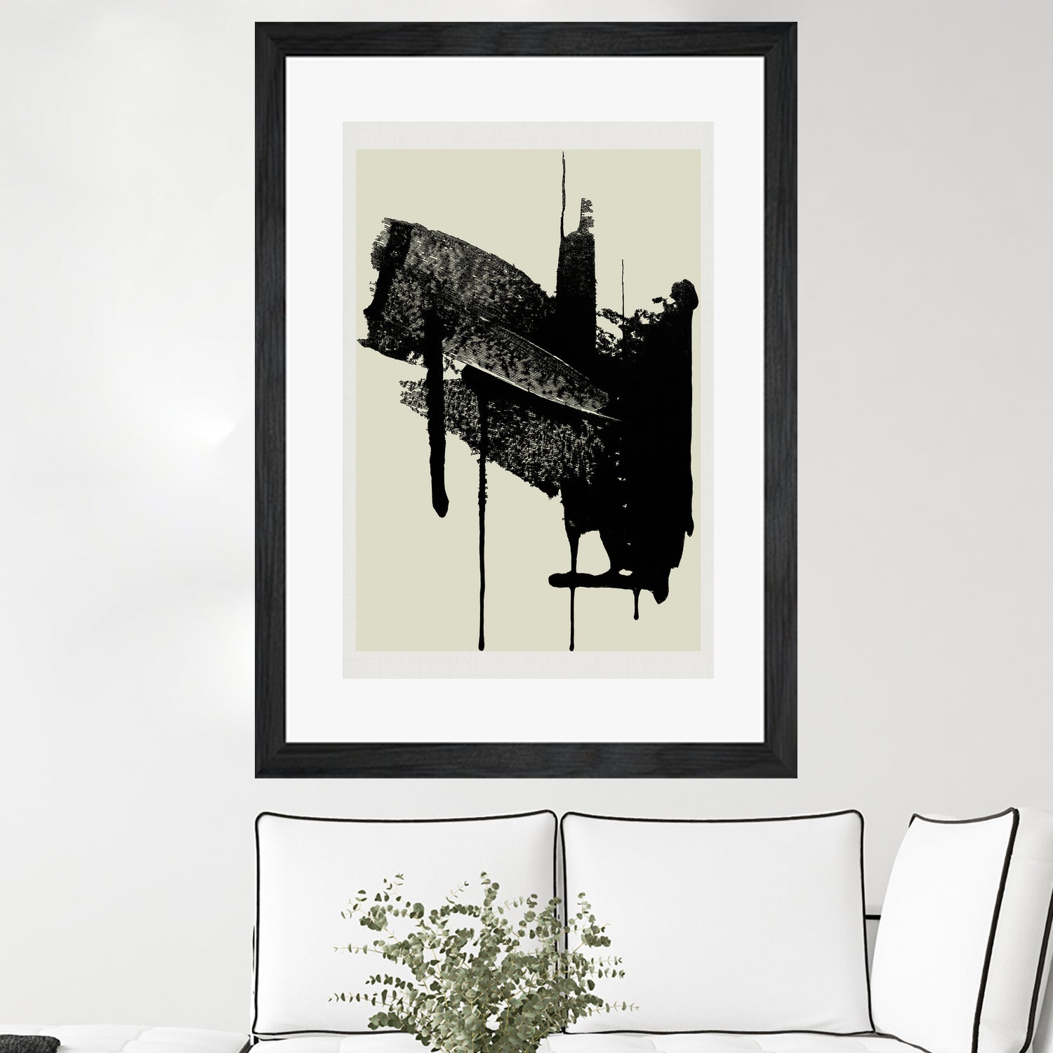 Abstract Brushstrokes in Black and Cream by cartissi on GIANT ART - abstract art abstract abstract art
