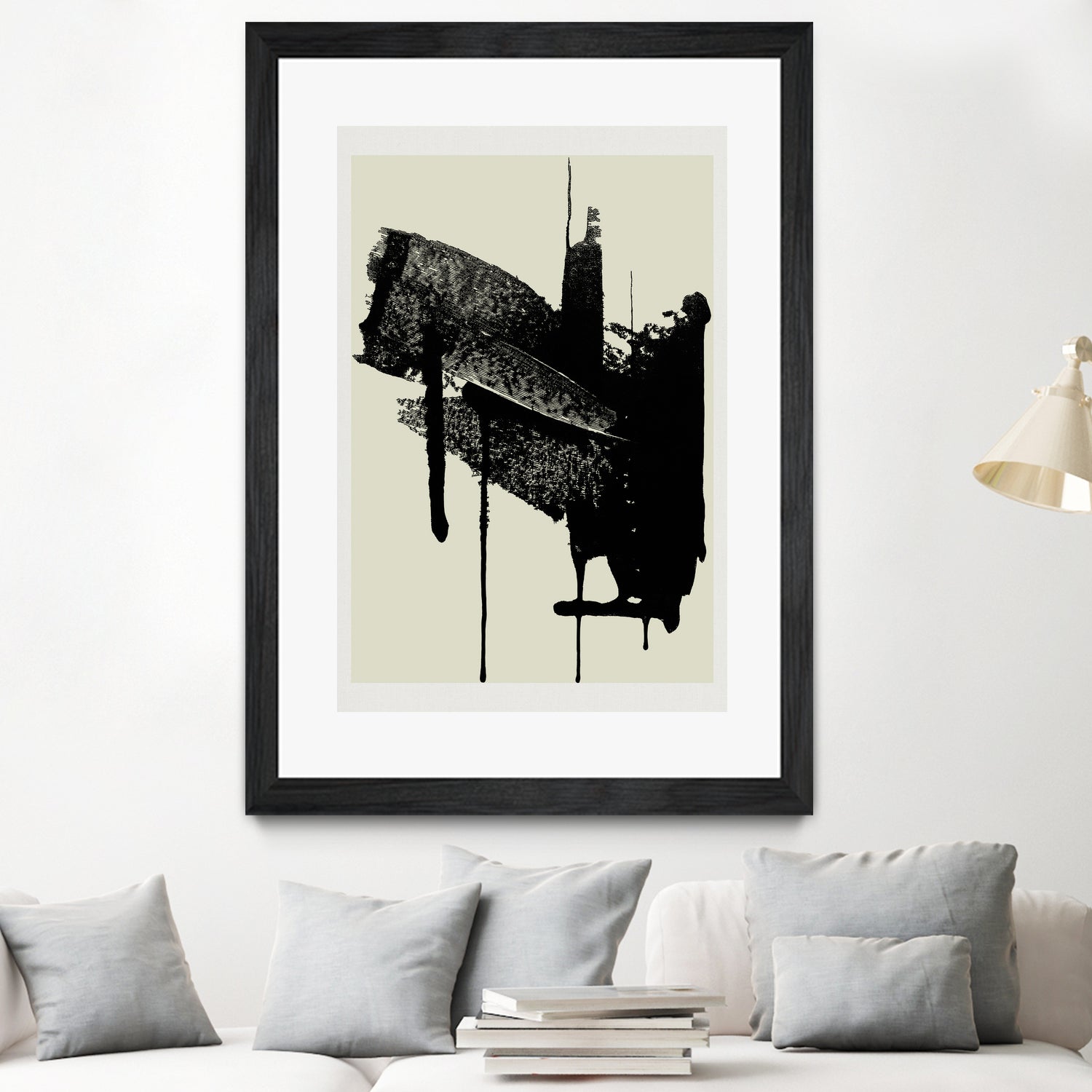 Abstract Brushstrokes in Black and Cream by cartissi on GIANT ART - abstract art abstract abstract art