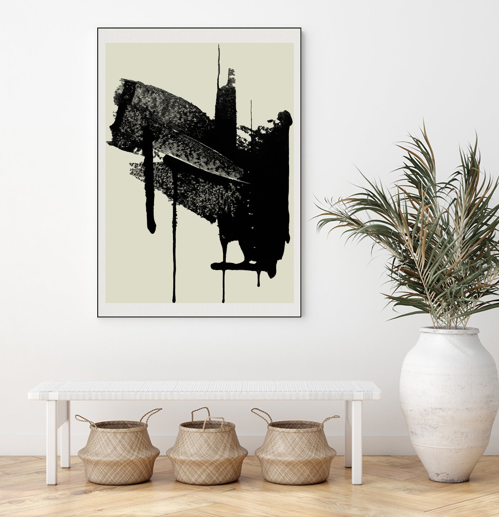 Abstract Brushstrokes in Black and Cream by cartissi on GIANT ART - abstract art abstract abstract art