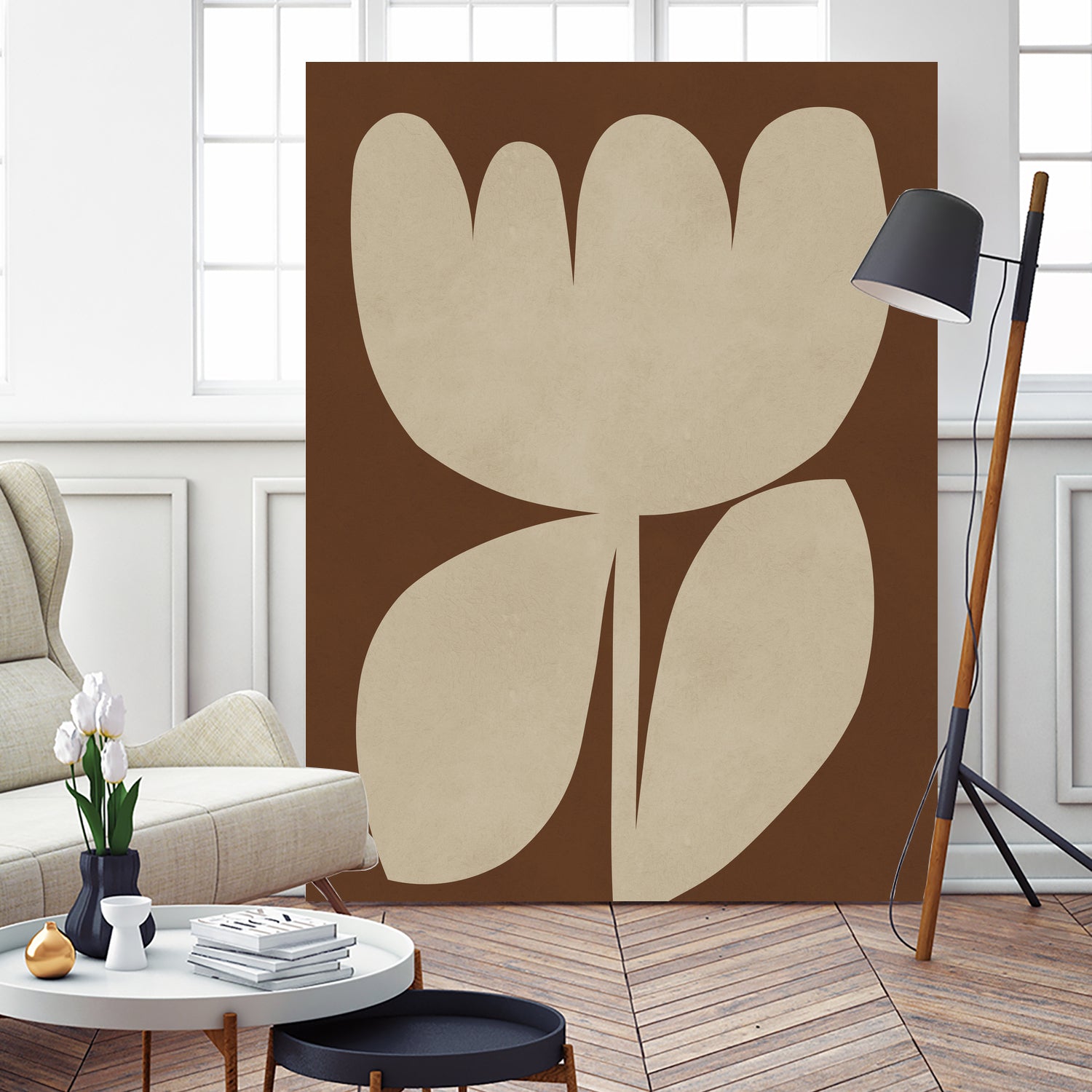 Beige Blossom Shapes by Vitor Costa on GIANT ART - 9001 illustration