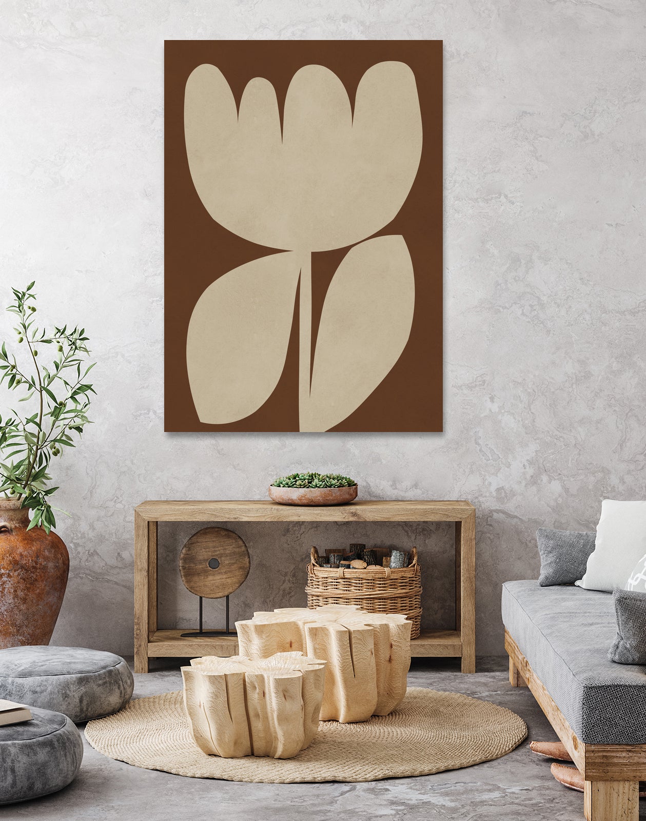 Beige Blossom Shapes by Vitor Costa on GIANT ART - 9001 illustration