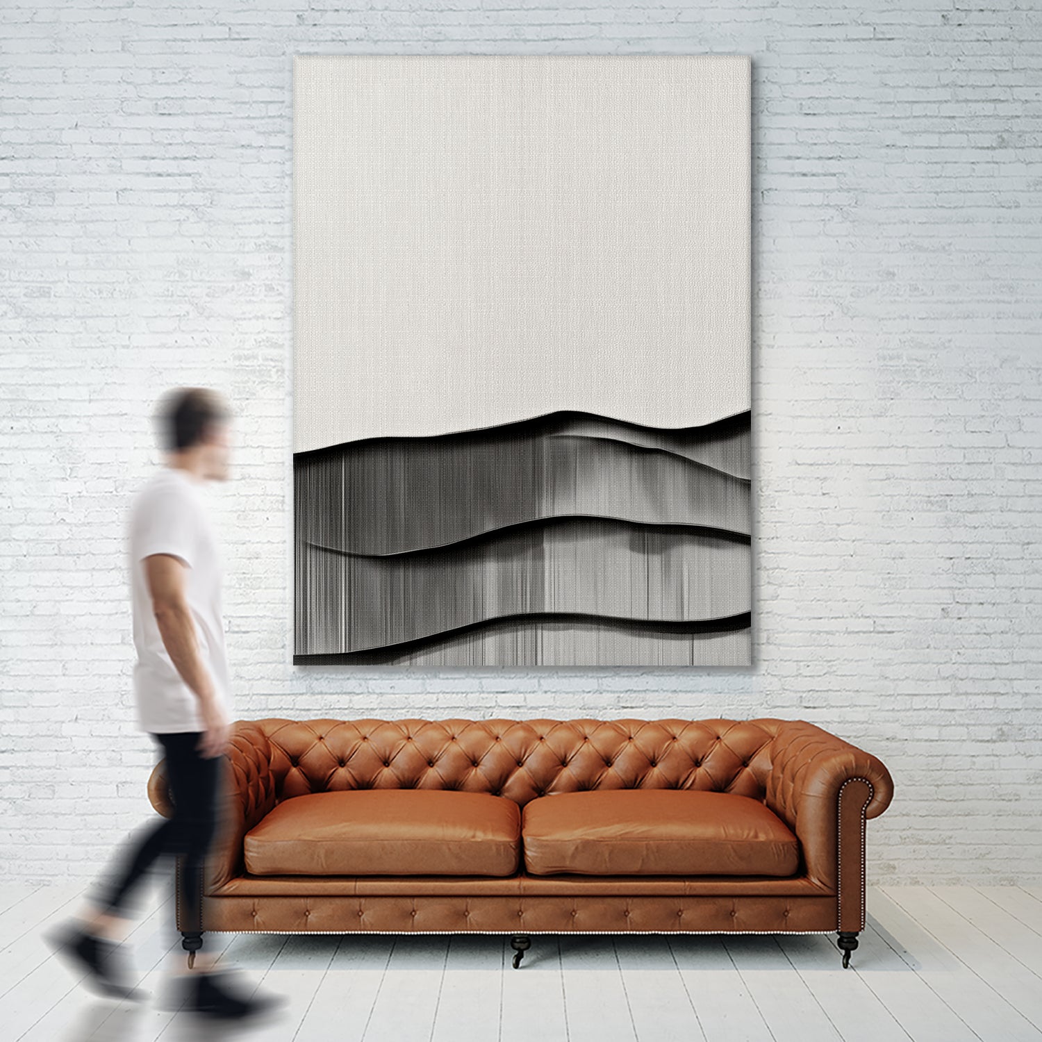 Monochrome Waves by Alma on GIANT ART - 6154 illustration