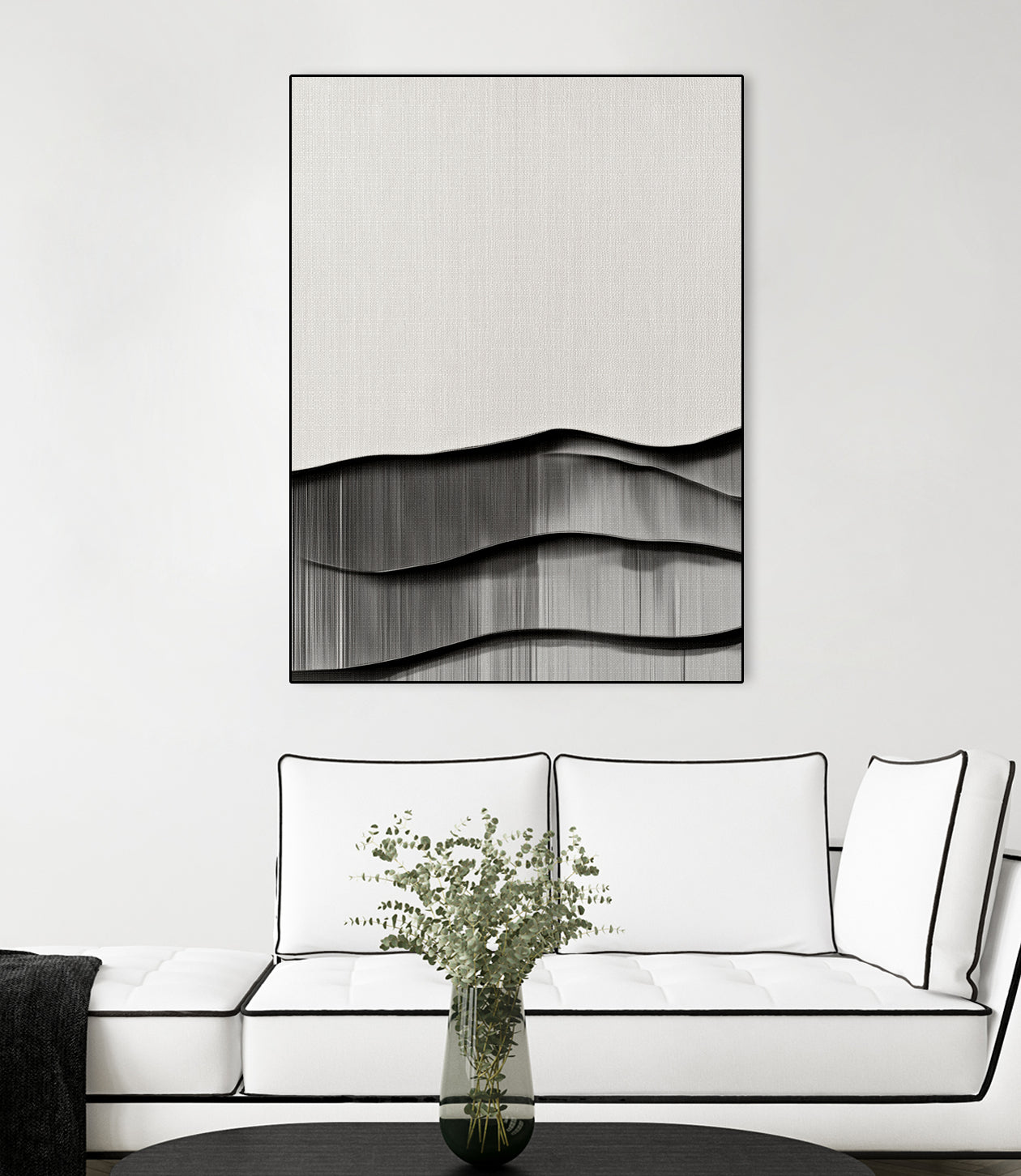 Monochrome Waves by Alma on GIANT ART - 6154 illustration