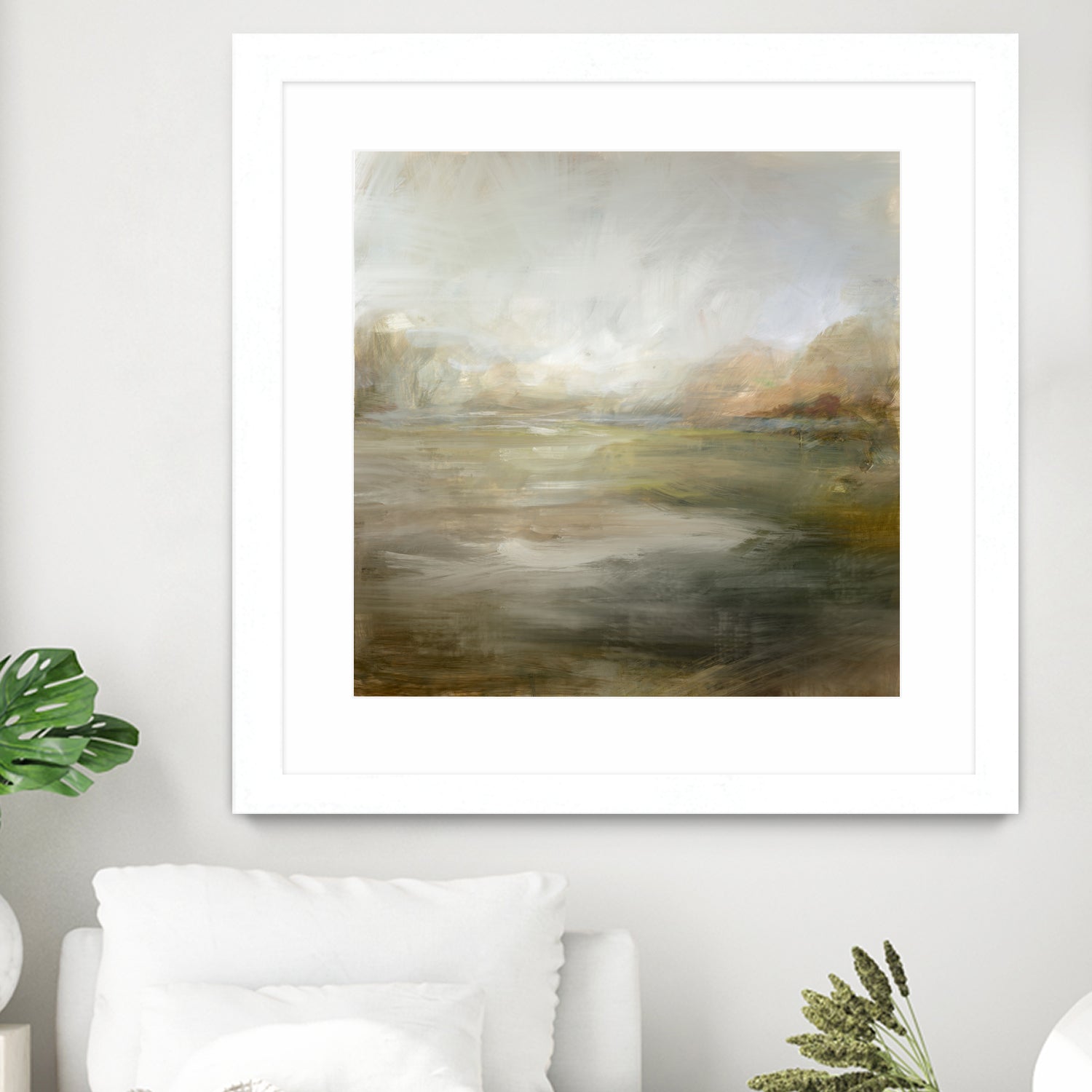 A Tranquil Misty Lake by Julia Cheney on GIANT ART - abstract landscape painting nature and landscapes abstract landscape painting
