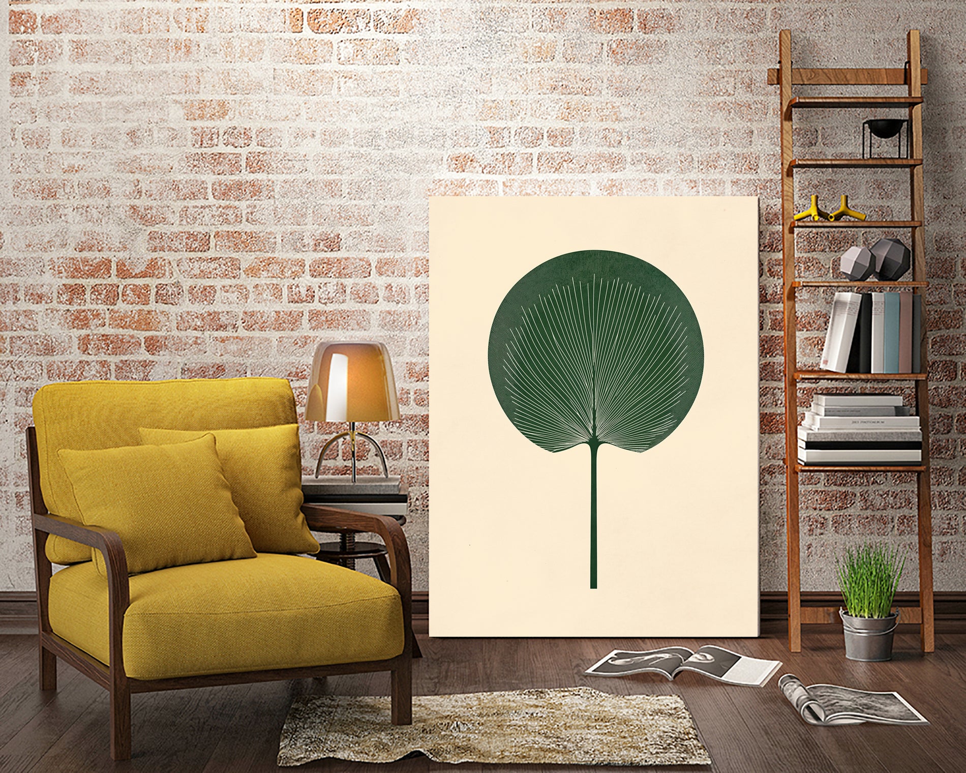 Green Palm Leaf by Annika Persson on GIANT ART - flowers and plants botanical art