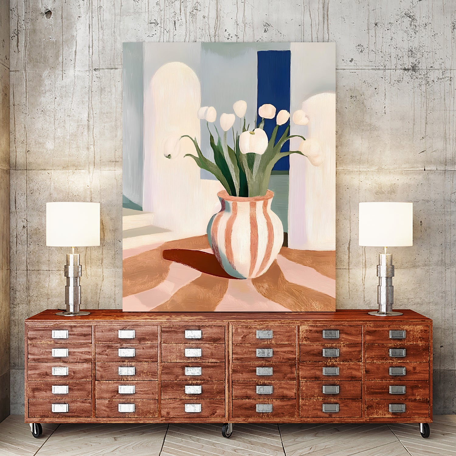 Tulips In a Vase by Avanesova Elena on GIANT ART - flowers and plants modern art