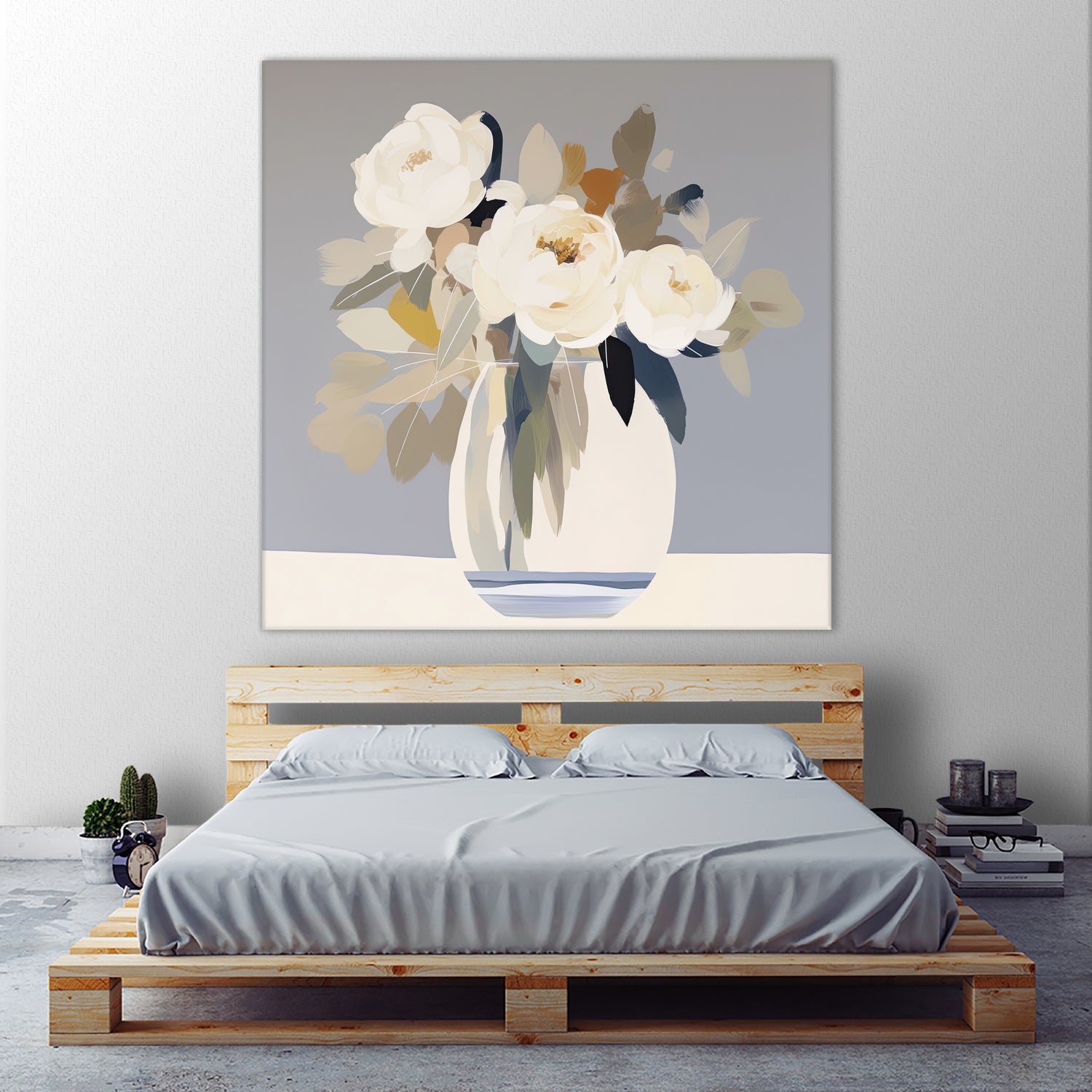 Peonies in a Glass Vase by Bella Eve on GIANT ART - flowers and plants modern floral art