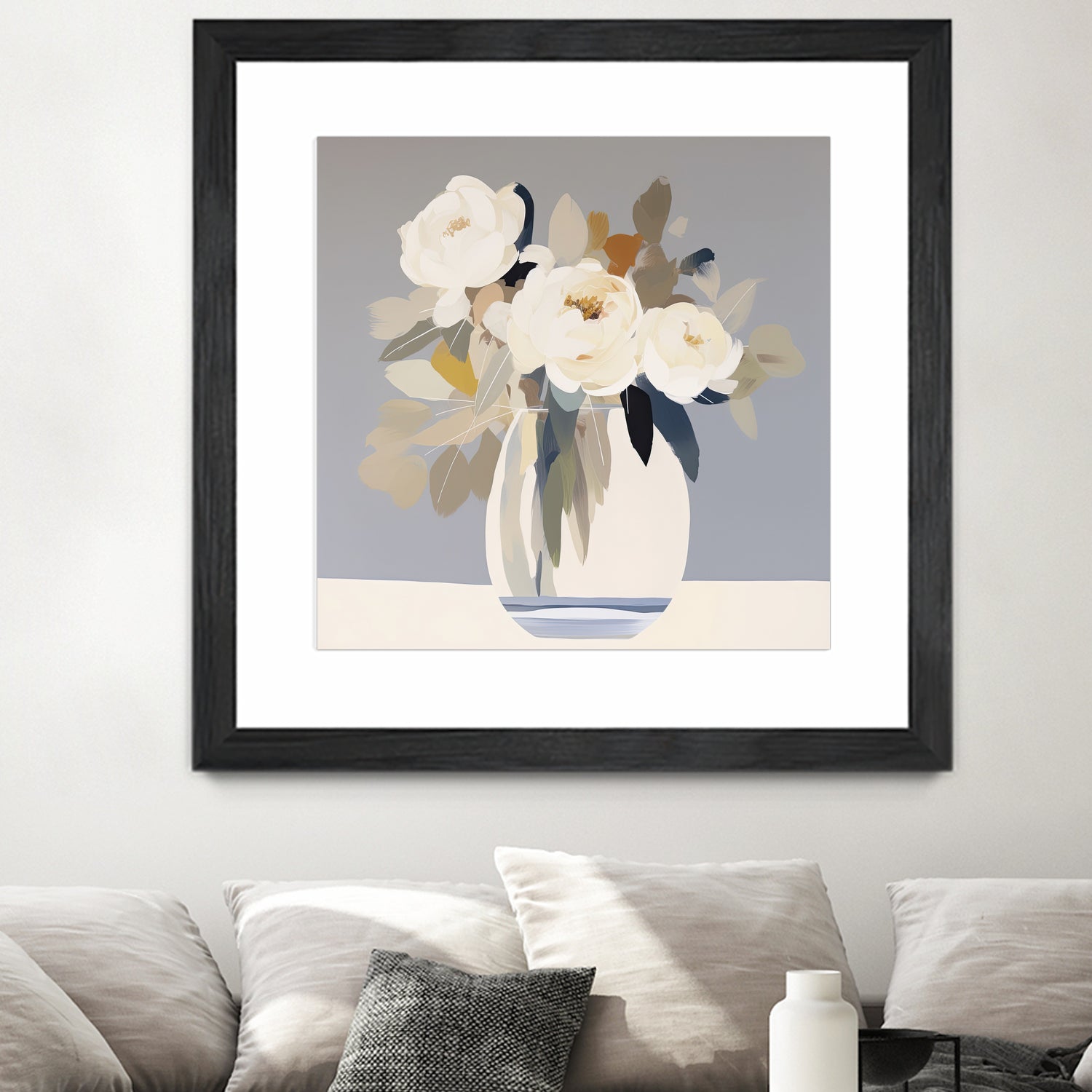 Peonies in a Glass Vase by Bella Eve on GIANT ART - flowers and plants modern floral art