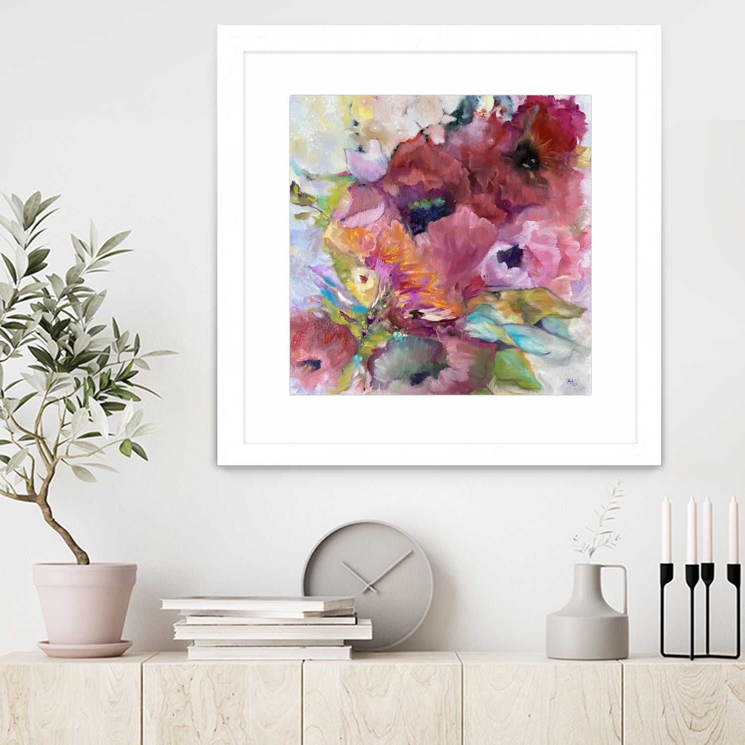 Vibrant Floral Abstract by Alexandra Higgins on GIANT ART - floral painting flowers and plants floral painting