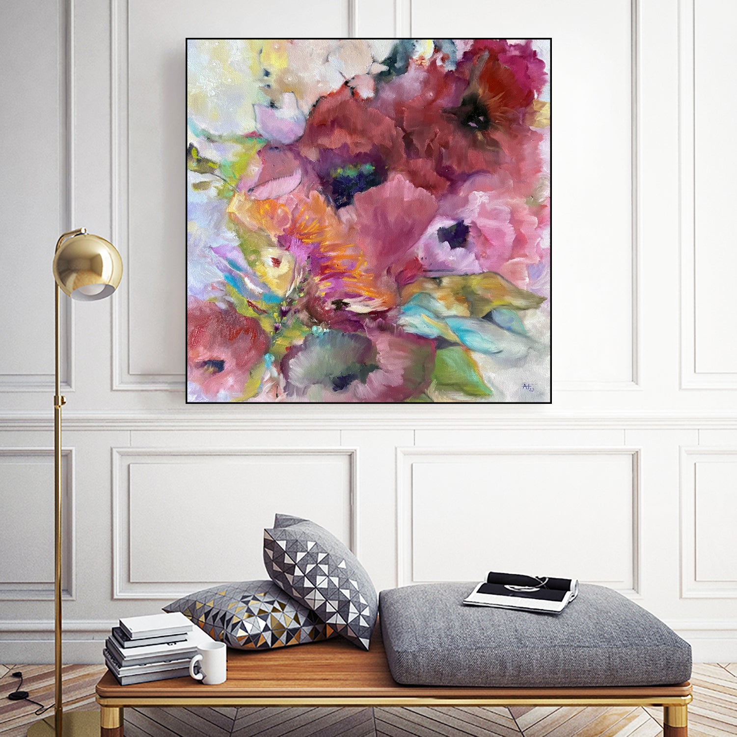 Vibrant Floral Abstract by Alexandra Higgins on GIANT ART - floral painting flowers and plants floral painting