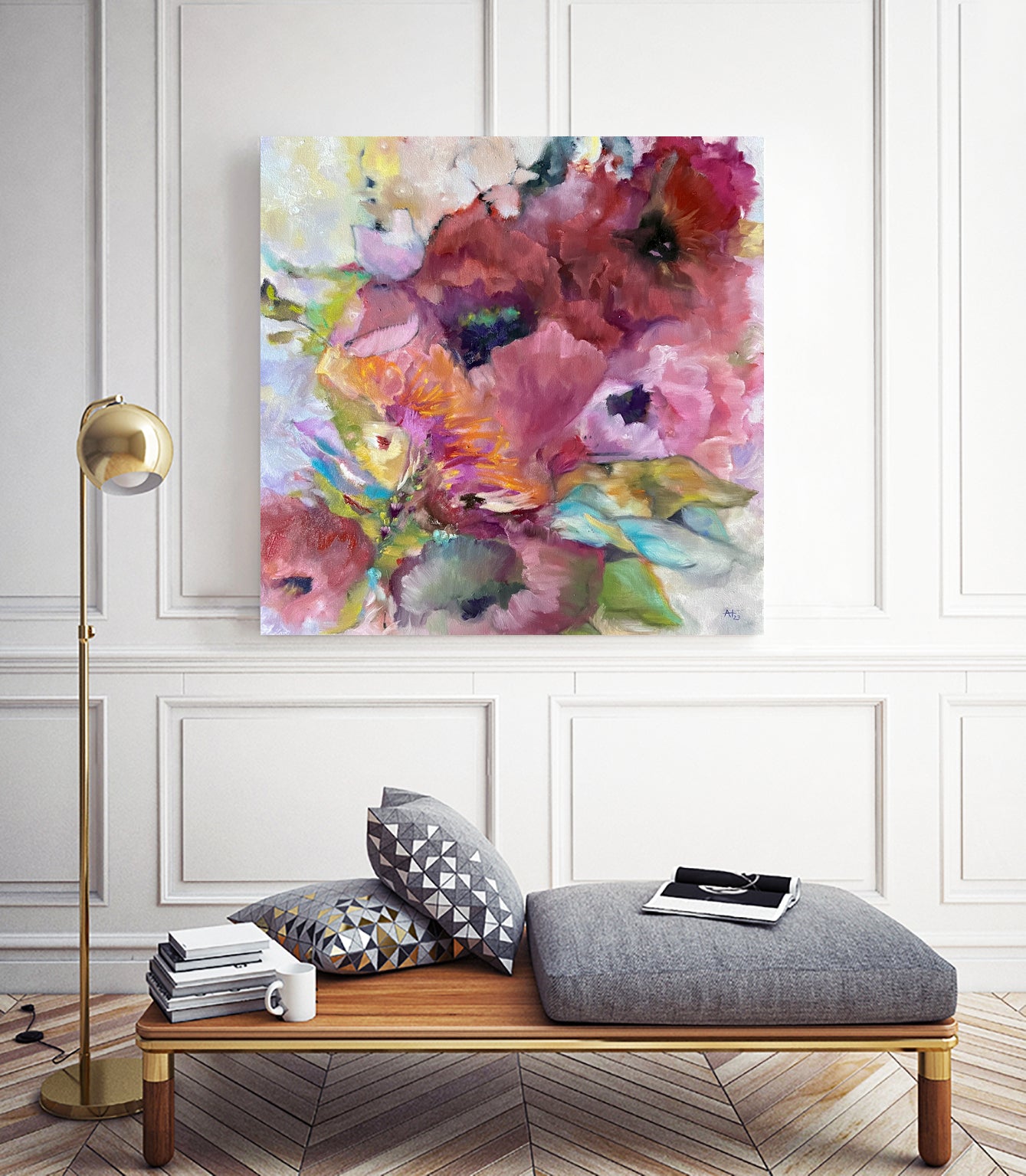 Vibrant Floral Abstract by Alexandra Higgins on GIANT ART - floral painting flowers and plants floral painting
